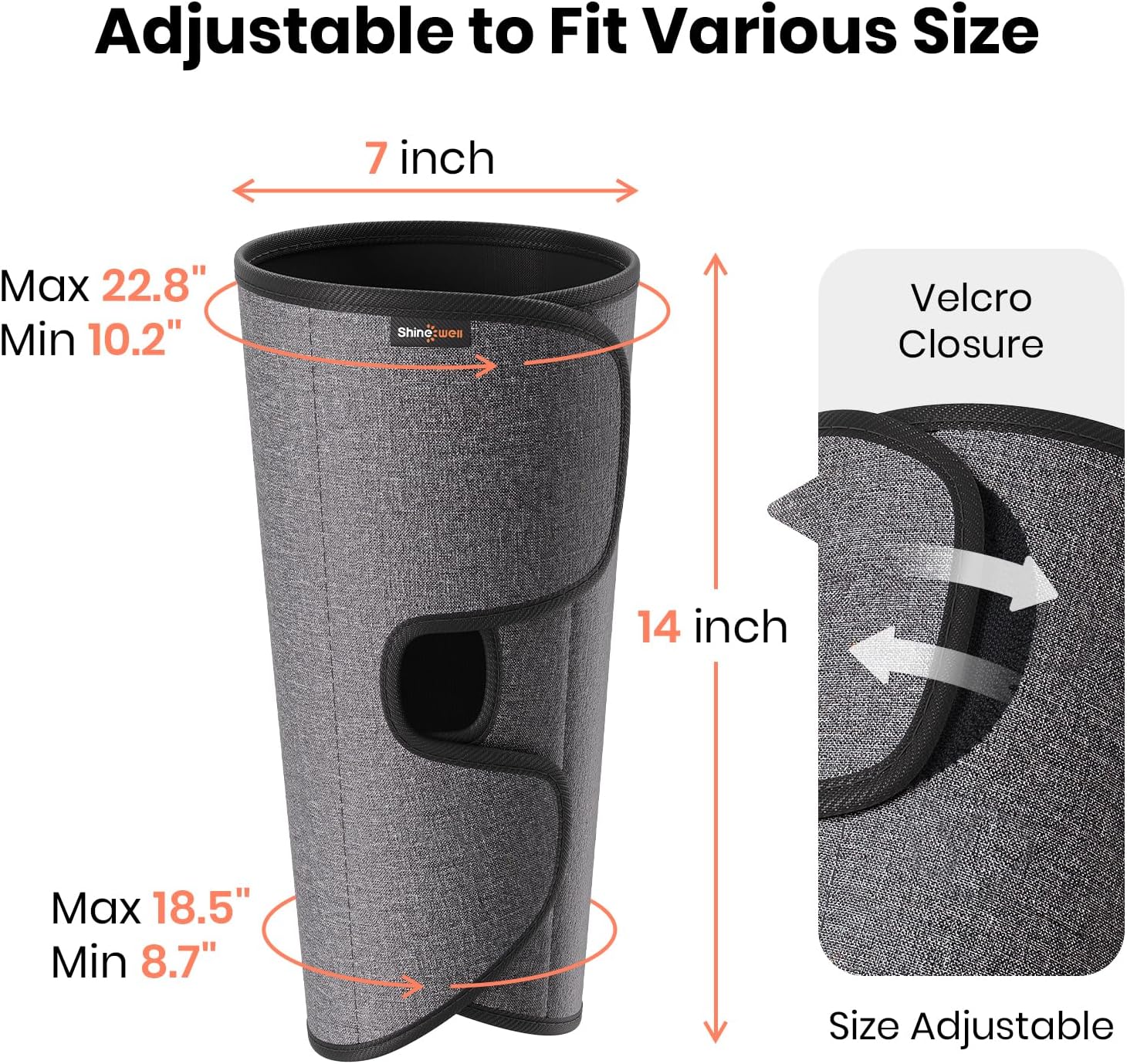 Detalle de SHINE WELL Air Compression Leg Massager with 3 Modes, 3 Intensities and Timer