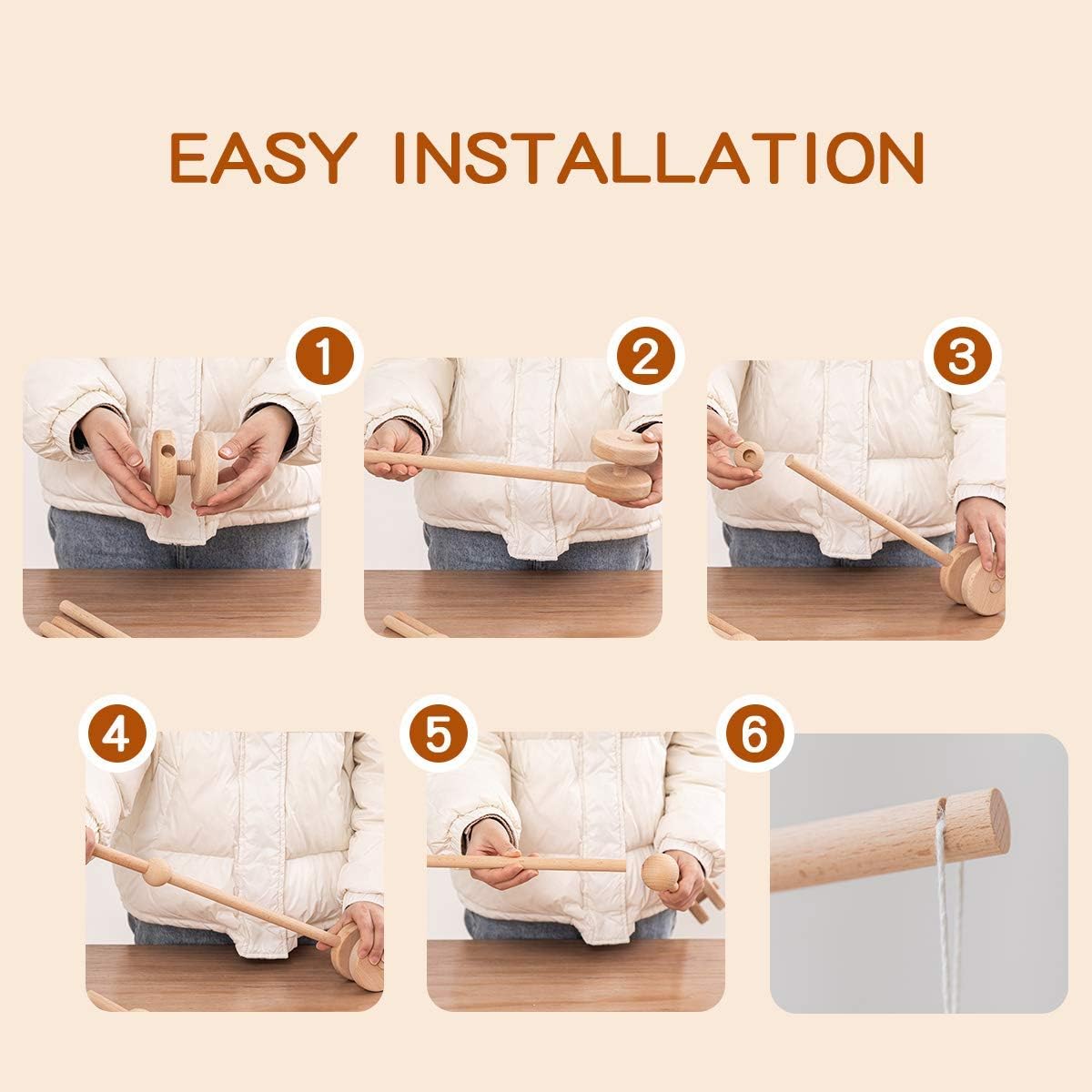 Thumbnail 5 de Wooden Baby Mobile Crib Holder for Cot 🎈