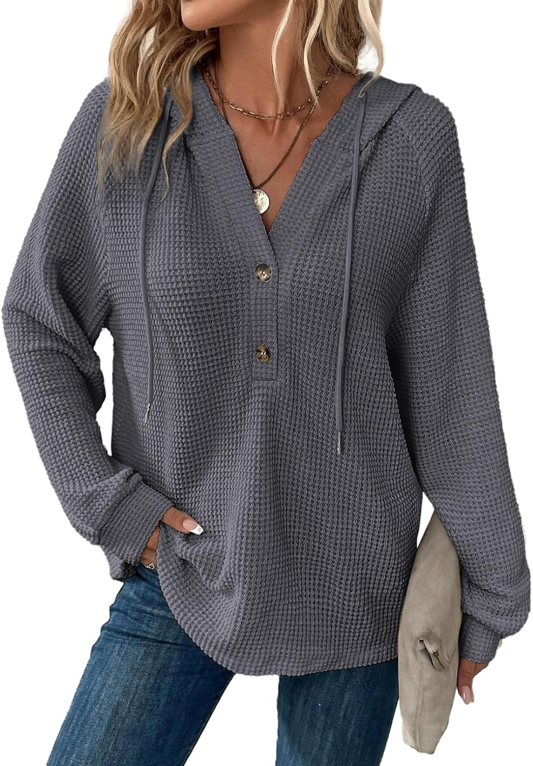 Thumbnail 4 de Dokotoo Waffle Knit Hooded Pullover for Women