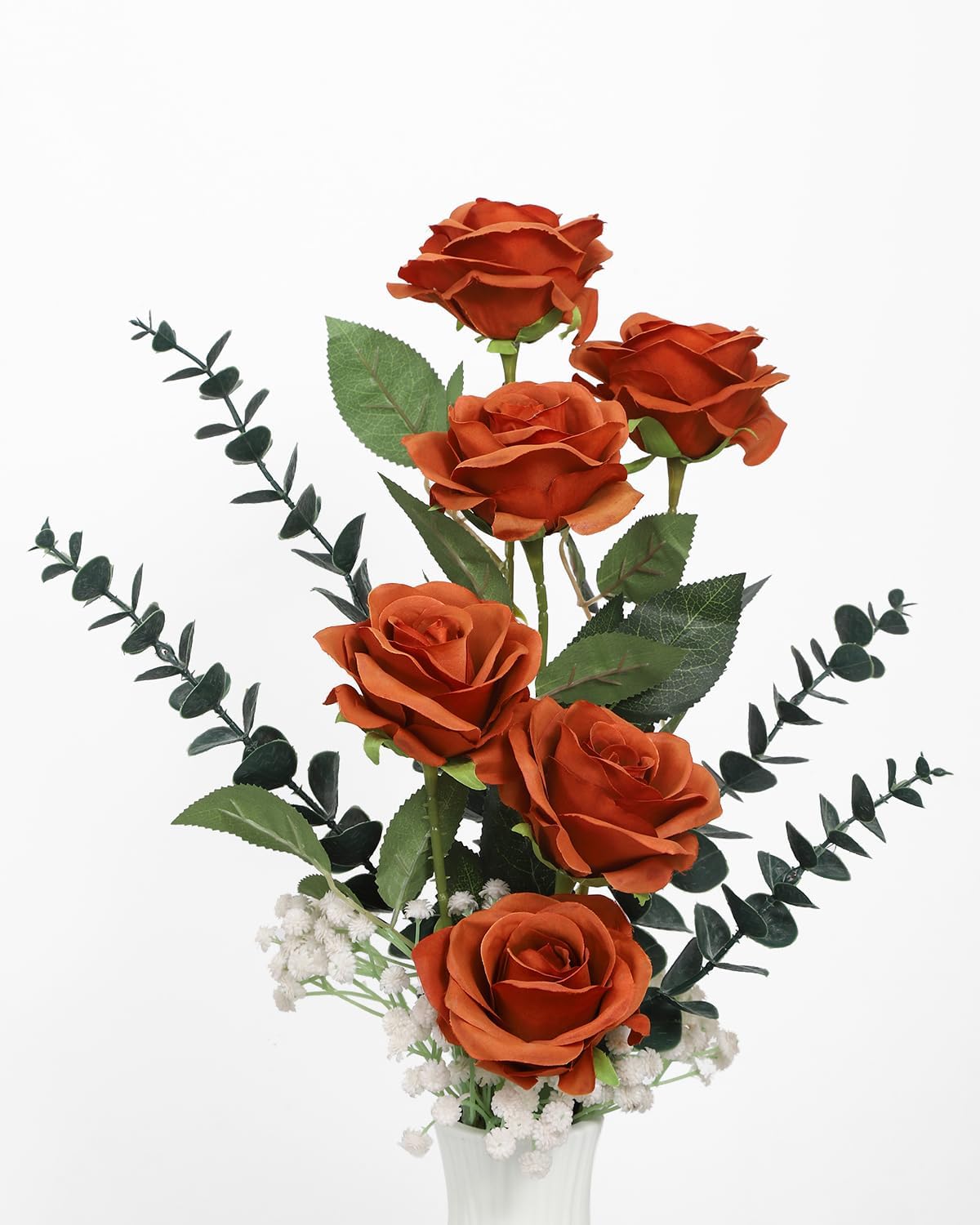 Thumbnail 5 de LEUCHTAMOR 10er Set Künstliche Rosen 54 cm – Seidenrosen mit langem Stiel, ideal für DIY, Hochzeiten und Heimdekoration