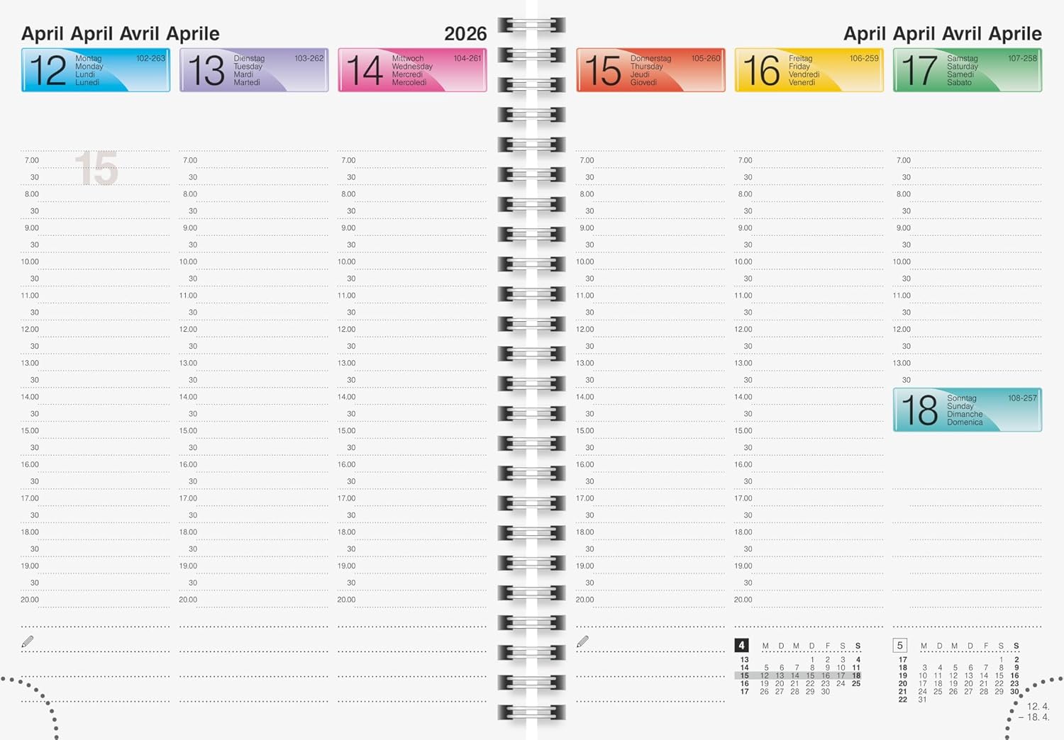 Thumbnail 2 de BRUNNEN Buchkalender DATAline Mod. 796 (’26) A5, blau – Wire-O mit Wochen- und Monatsübersicht