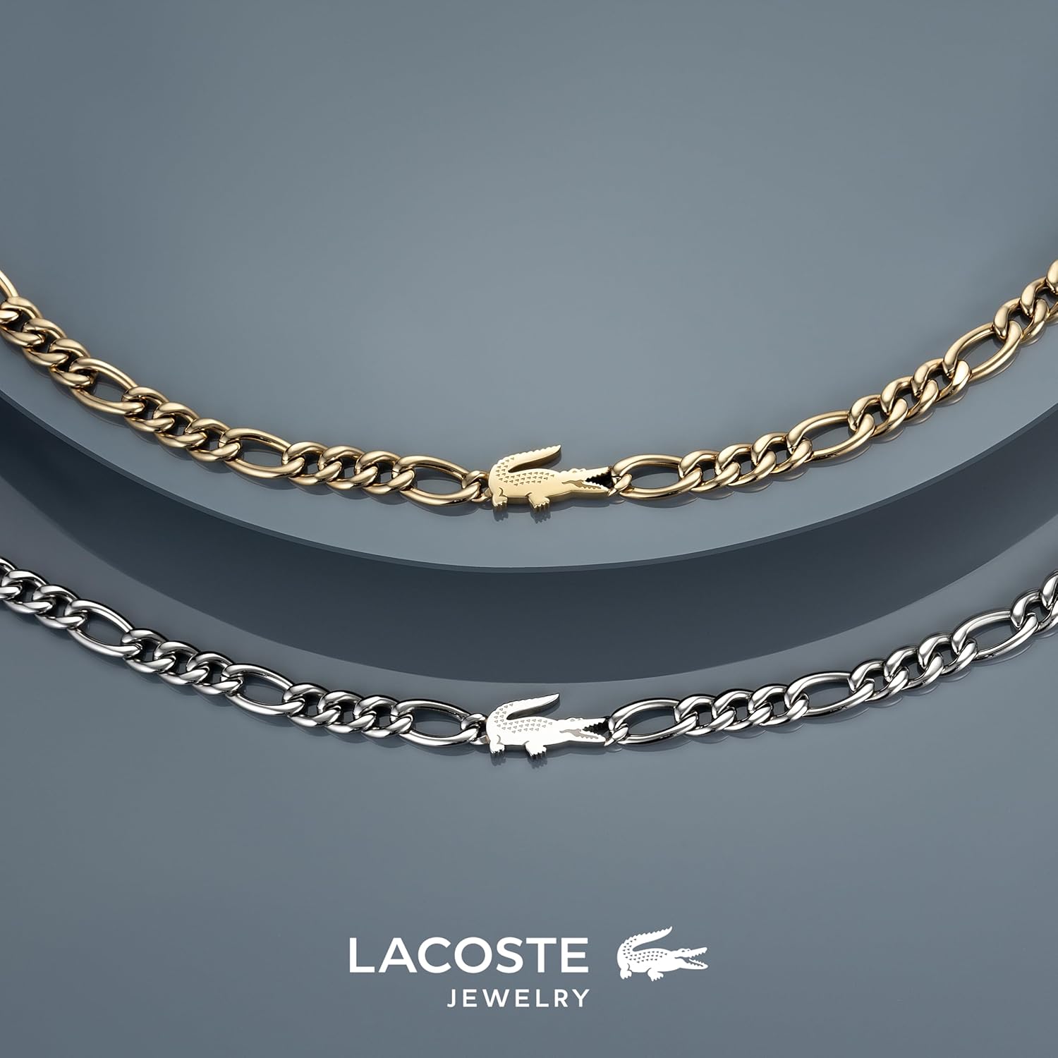 Thumbnail 4 de Collier Lacoste Crocodile en acier inoxydable pour homme et femme avec pendentif crocodile (version or ou argent)