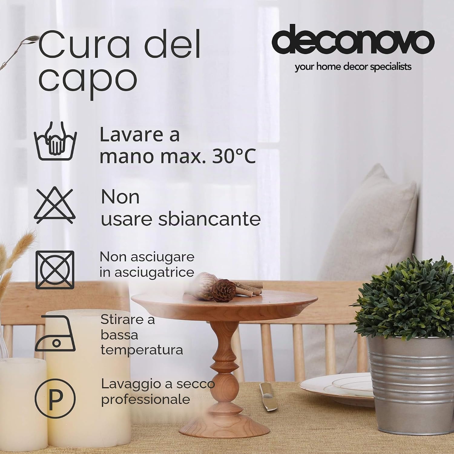 Detalle de Deconovo Tovaglia Rettangolare in Finto Lino 150x200 cm – Giallo Terroso