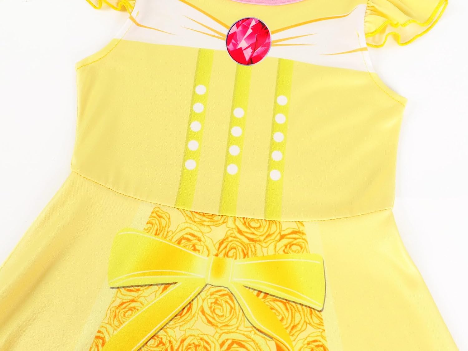 Detalle 1 de Girls' Princess Nightgown in Milk Silk Polyester