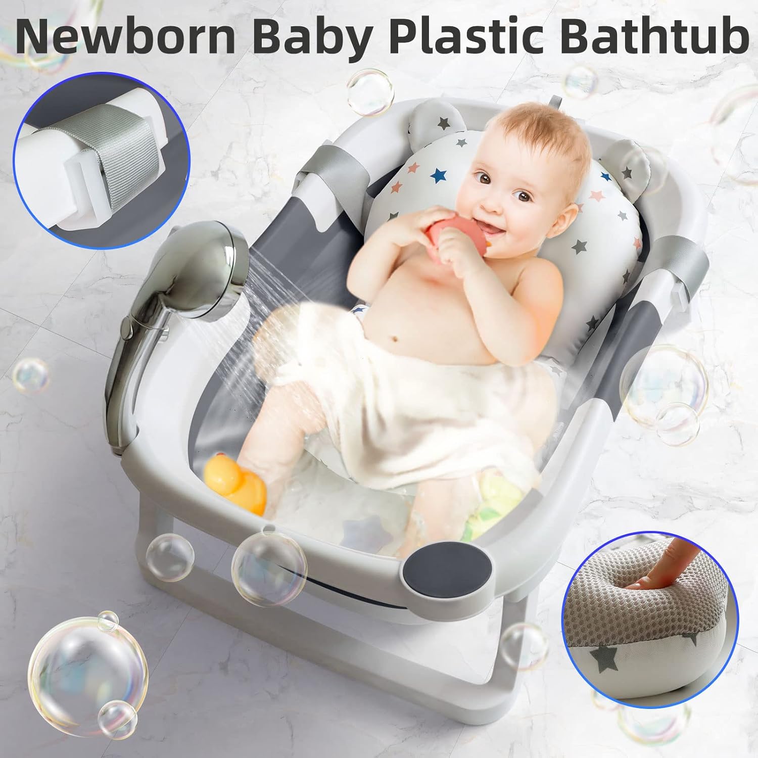 Detalle 2 de Foldable Baby Bath Tub with Support Cushion