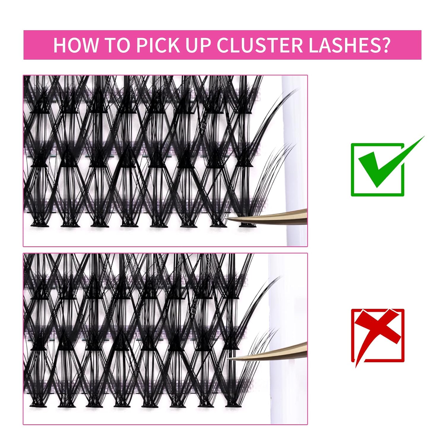 Detalle de Fadlash 240 Stück künstliche Wimpern – 30D/40D Cluster, 0,07 mm, D Curl, 11 mm – DIY Verlängerung