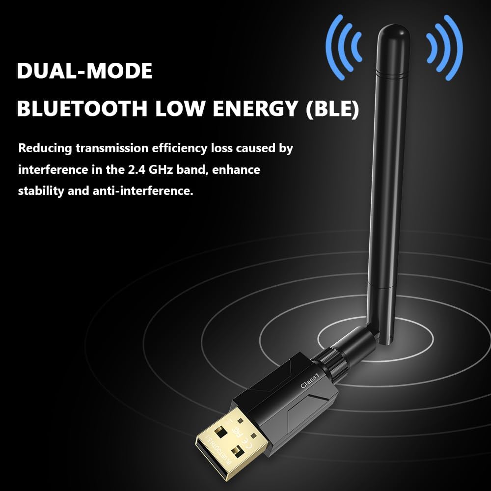 Detalle 2 de Techkey Bluetooth USB Adapter Bluetooth 5.1