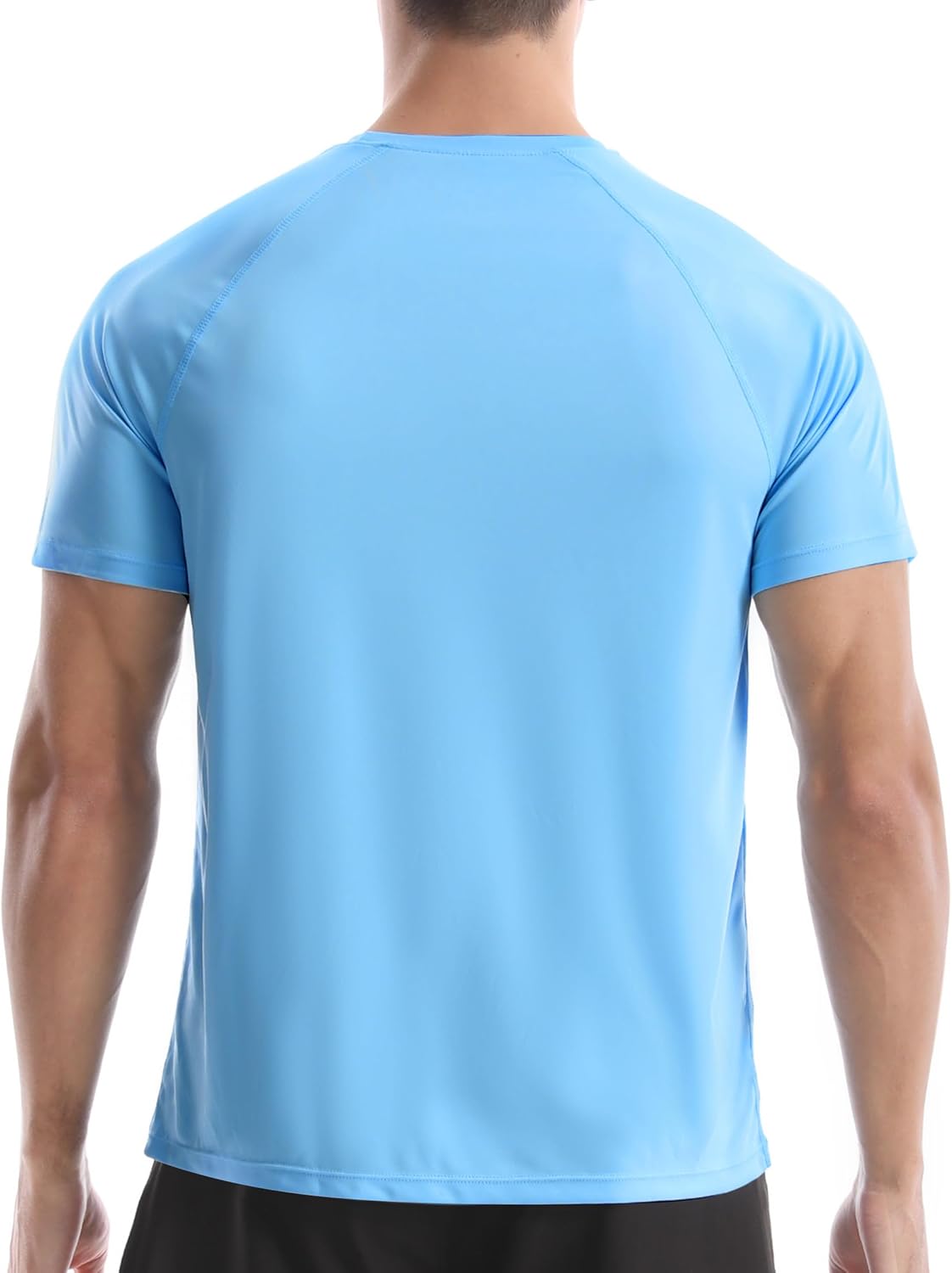 Detalle de WISMBOX Men's Short Sleeve Rash Vest with UPF 50+ | Quick-Dry UV Swim Tee