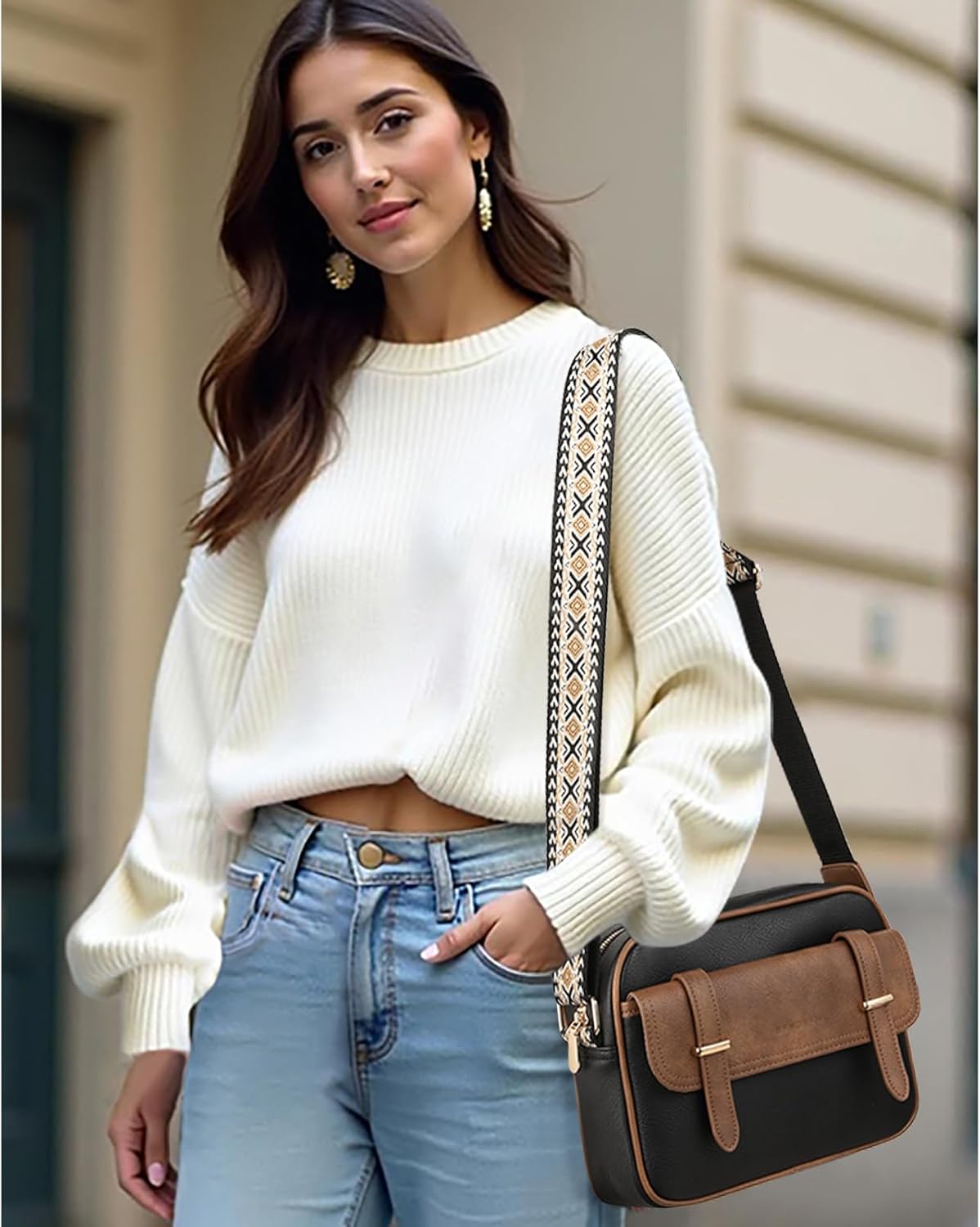 Thumbnail 1 de SENDEFN Small Crossbody Bag for Women – Leather Handbag with Adjustable Wide Strap