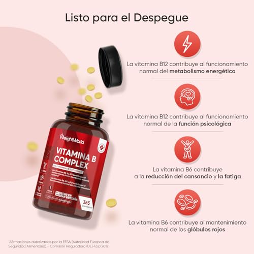 Thumbnail 2 de WeightWorld Vitamina B Complex con Vitamina C 365 Comprimidos Veganos – 1 Año de Suministro
