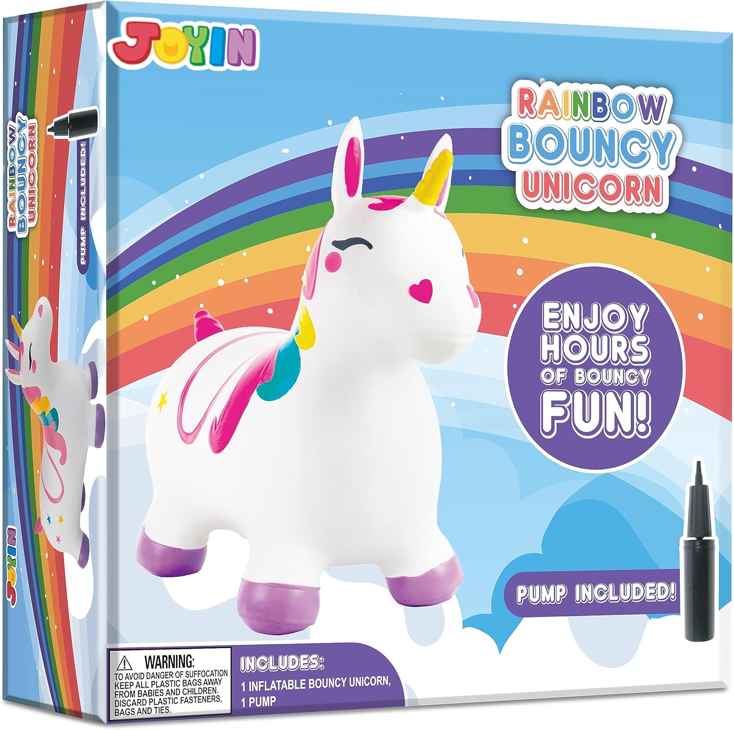 Thumbnail 6 de JOYIN Kids Unicorn Animal Hopper Bouncy Horse (inflatable ride-on) with hand pump