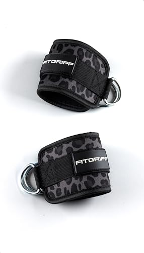 Thumbnail 5 de Fitgriff Sangle Cheville Musculation Poulie V1 – Ankle Straps pour Kickback et entraînement des fessiers (léopard)