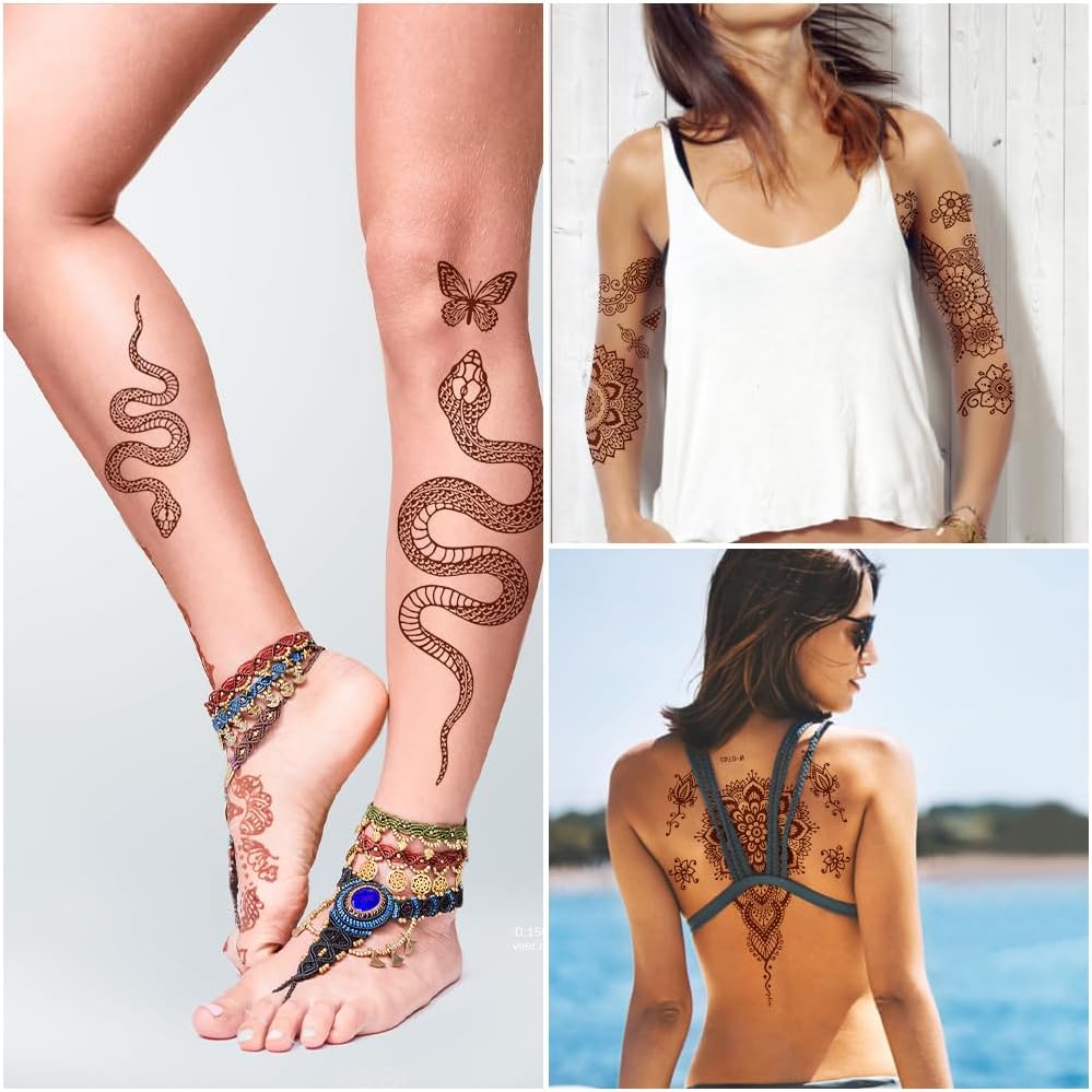 Thumbnail 2 de URAQT Pegatinas Tatuajes Temporales 12 hojas