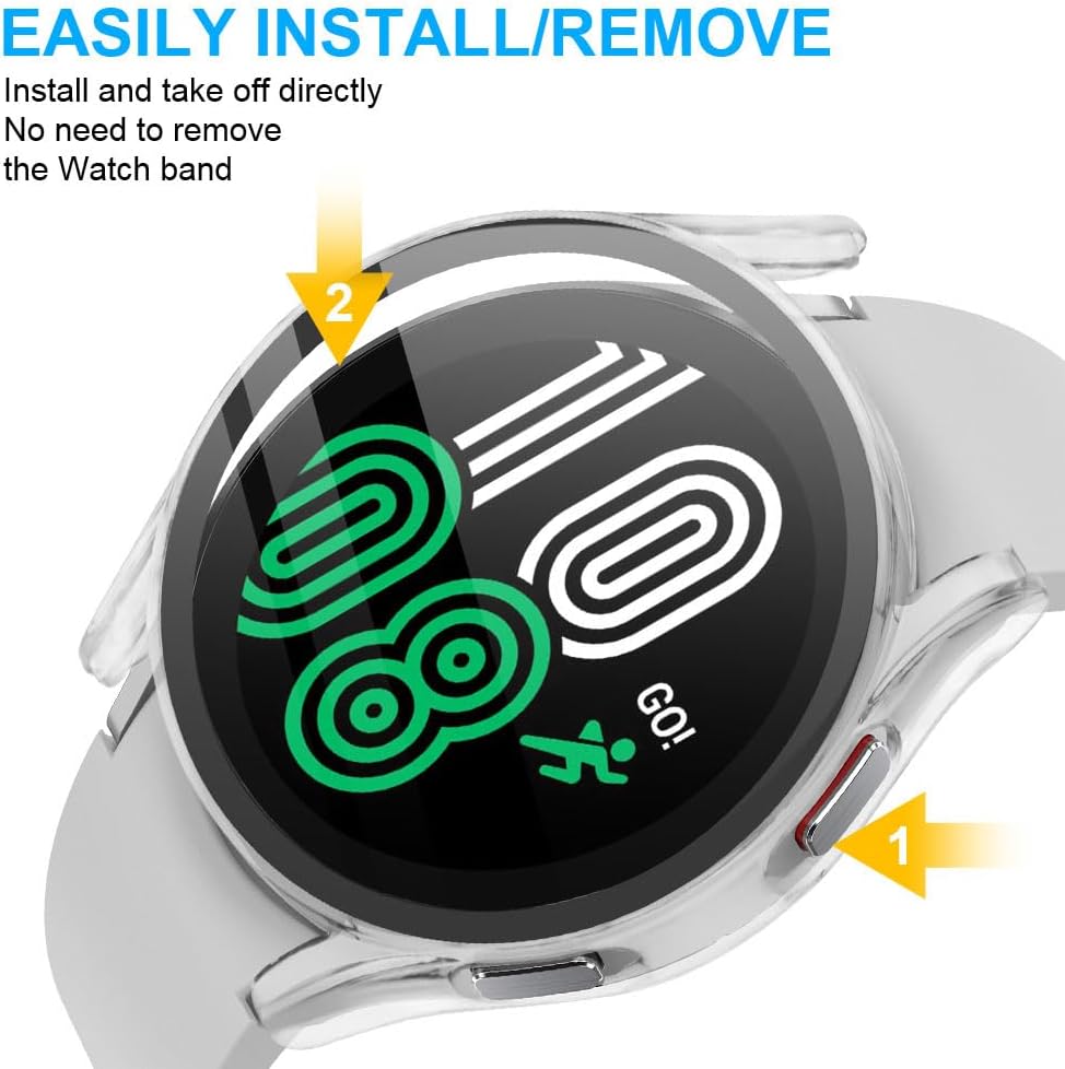 Thumbnail 2 de OFFCUP V9-SXSBBHK4-2TM-40-FBA 40mm Watch Case with Tempered Glass for Galaxy Watch 4, 2 Pack