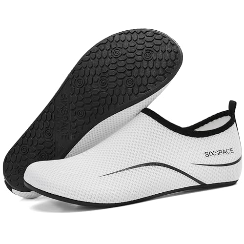 Thumbnail 8 de Sixspace Badeschuhe Damen/Herren Wasserschuhe mit rutschfester Sohle – Weiß, EU 39