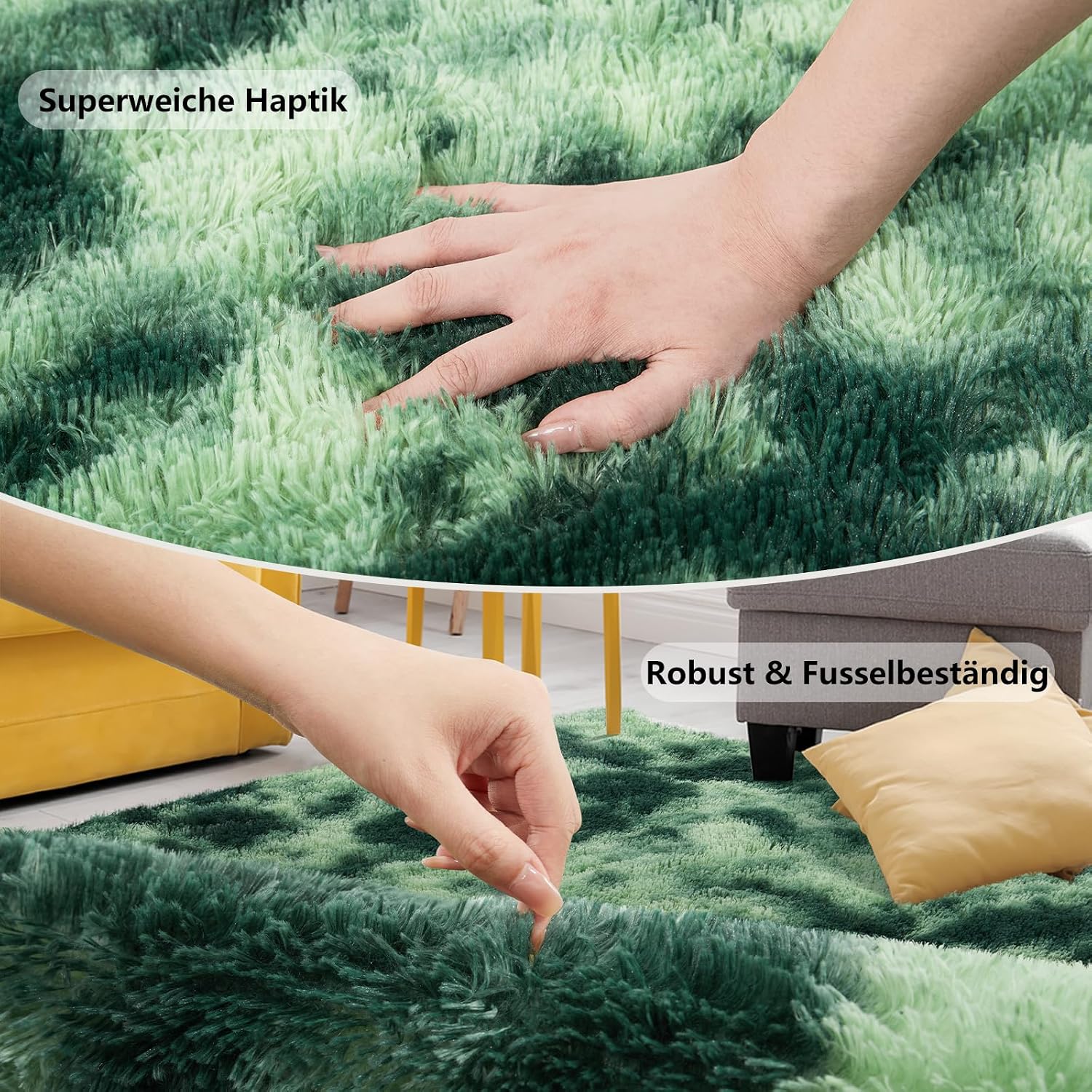 Thumbnail 1 de SOANNY Hochflor Teppich 120x180 Grün