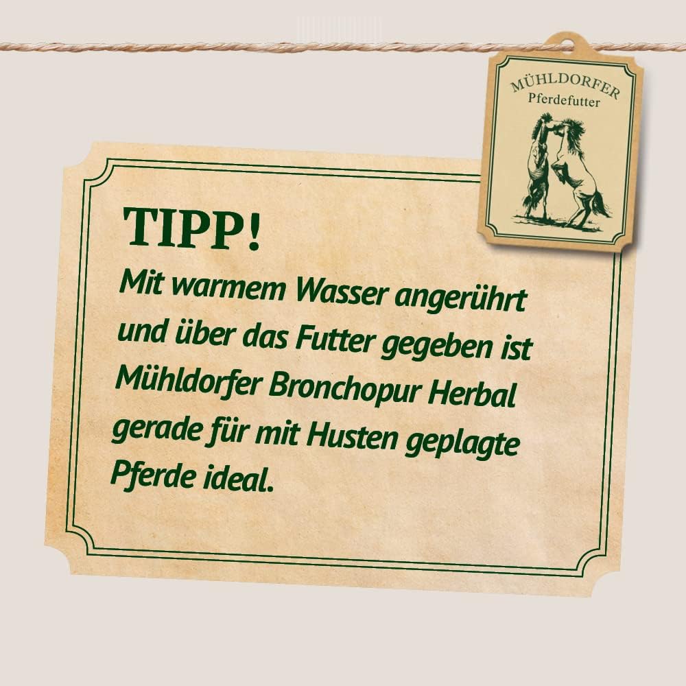 Detalle de Mühldorfer Bronchopur Herbal – 1,8 kg: Natürliches Hustenmittel für Pferde mit inhalativem Effekt