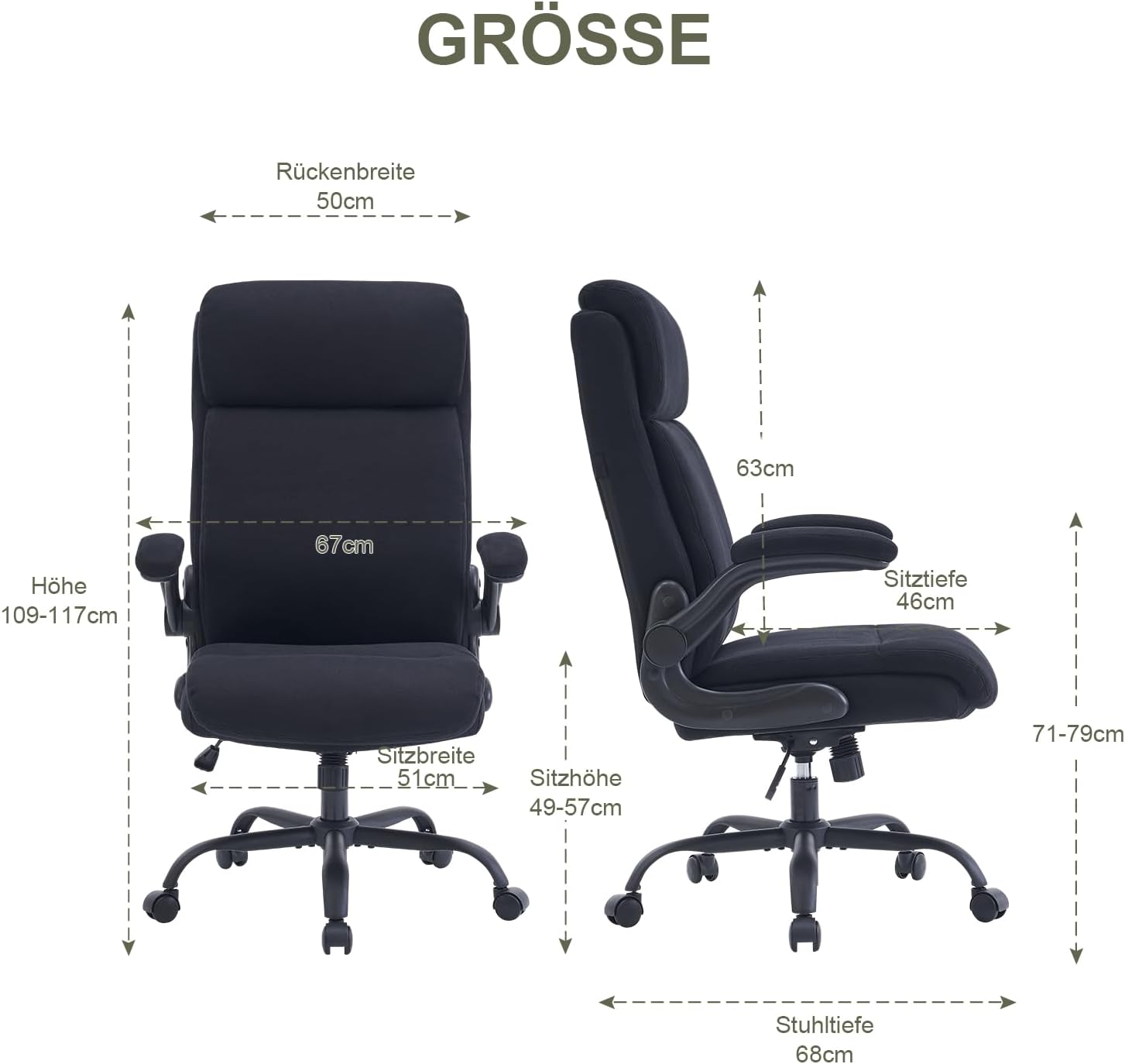 Detalle 2 de CASTLOVE Ergonomischer Bürostuhl 150 kg