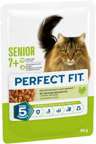 Detalle 2 de PERFECT FIT Katzenfutter-Portionsbeutel Senior 7+, Truthahn & Karotten – 12 x 85 g (Mars)