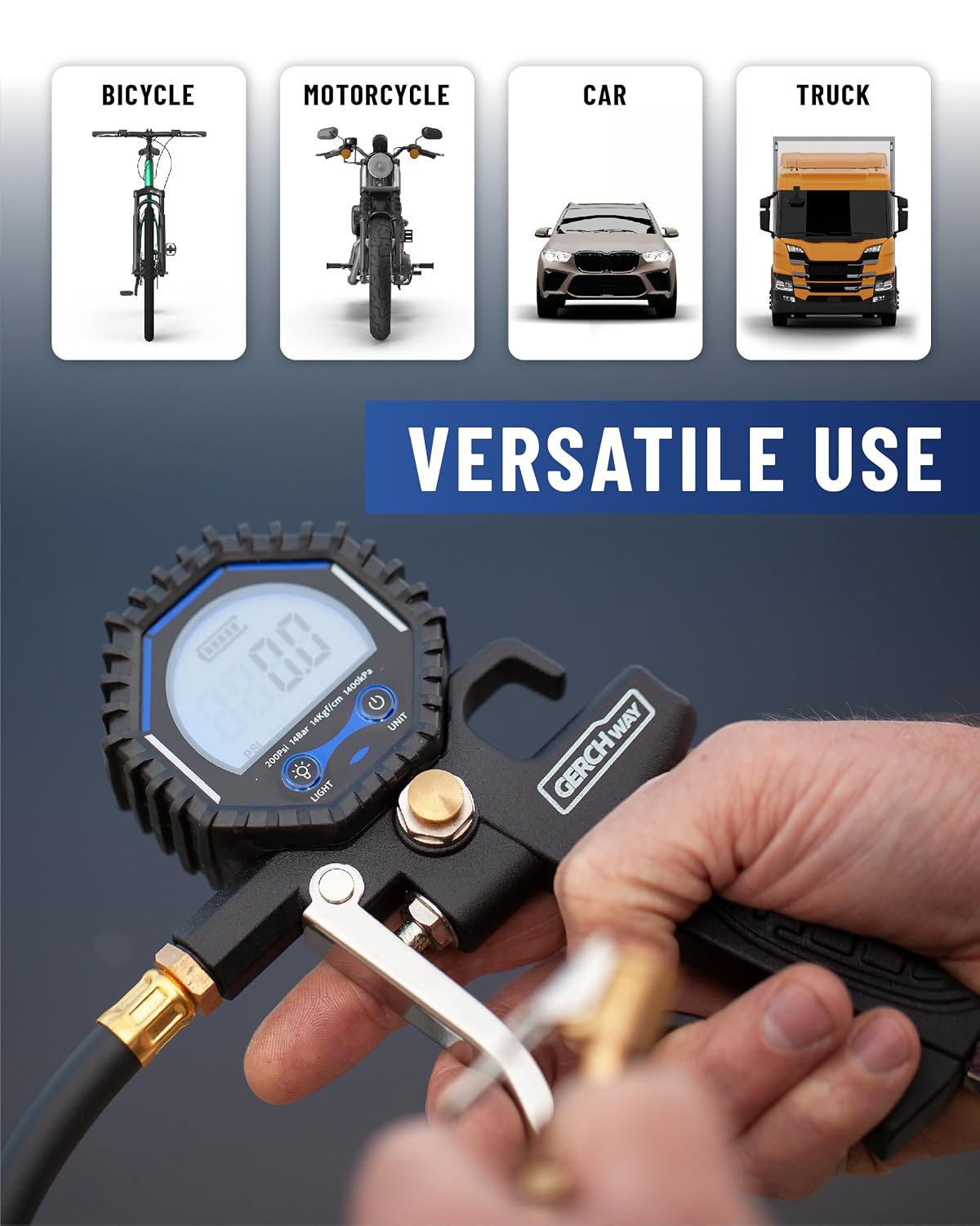 Thumbnail 6 de GERCHWAY Digital Tyre Inflator Gauge