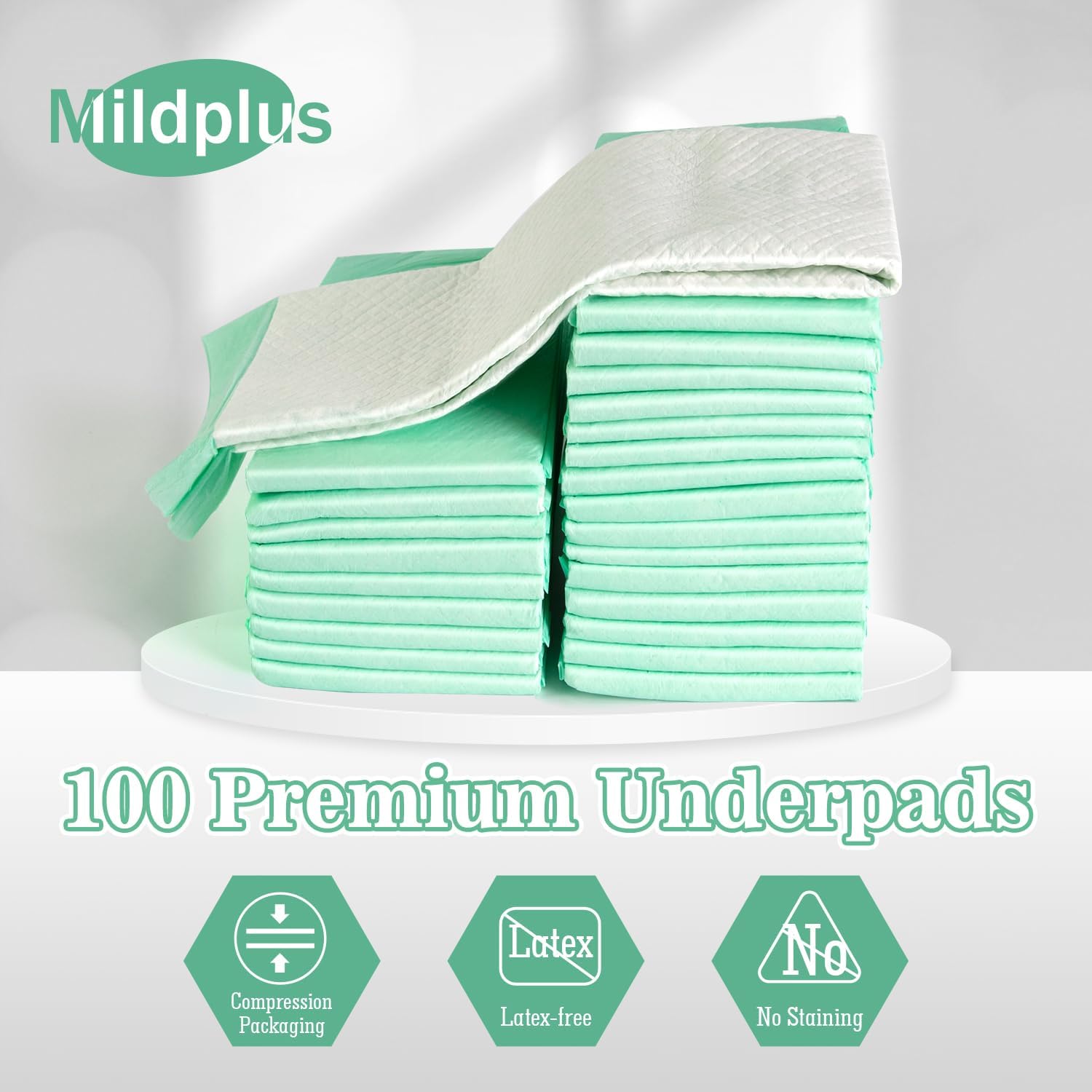 Detalle de MILDPLUS MP-30X36-Super-100 Disposable Bed Pads, 30" x 36", 100 Count