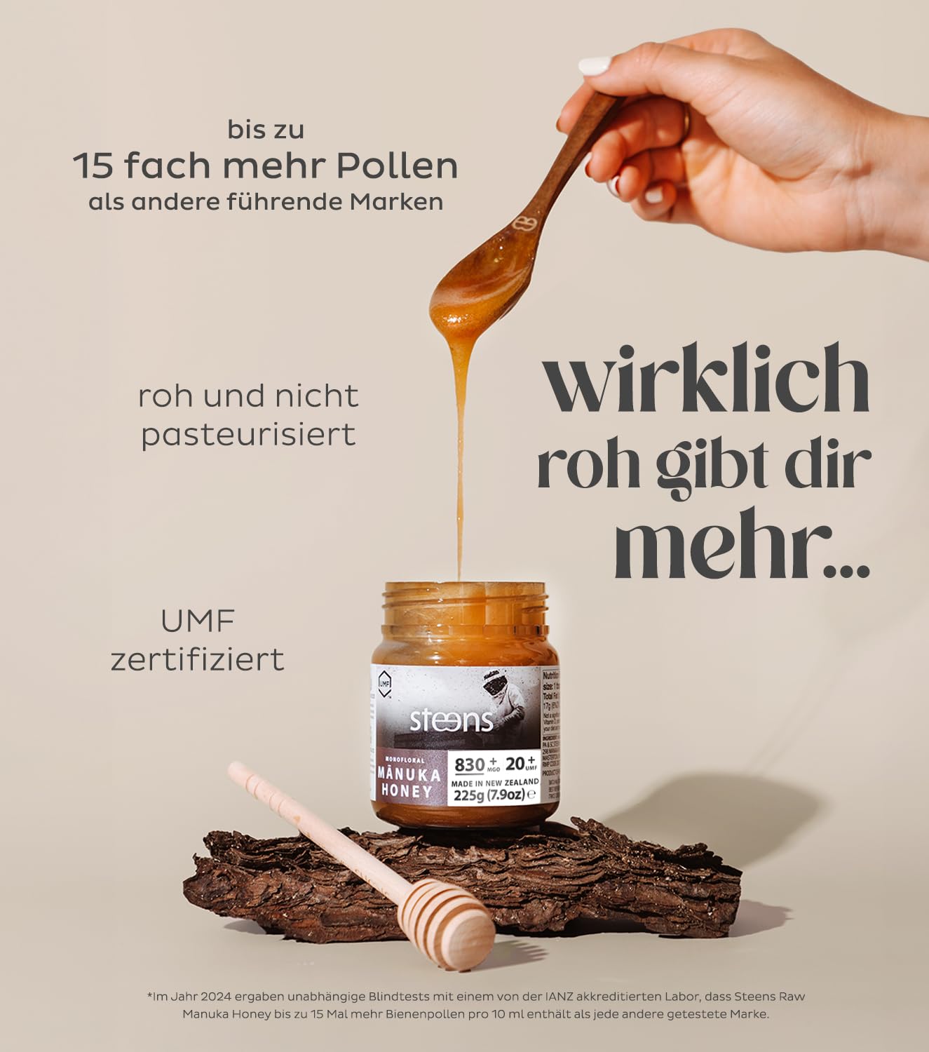 Thumbnail 1 de Steens Manuka Honig MGO 830+ 225 g