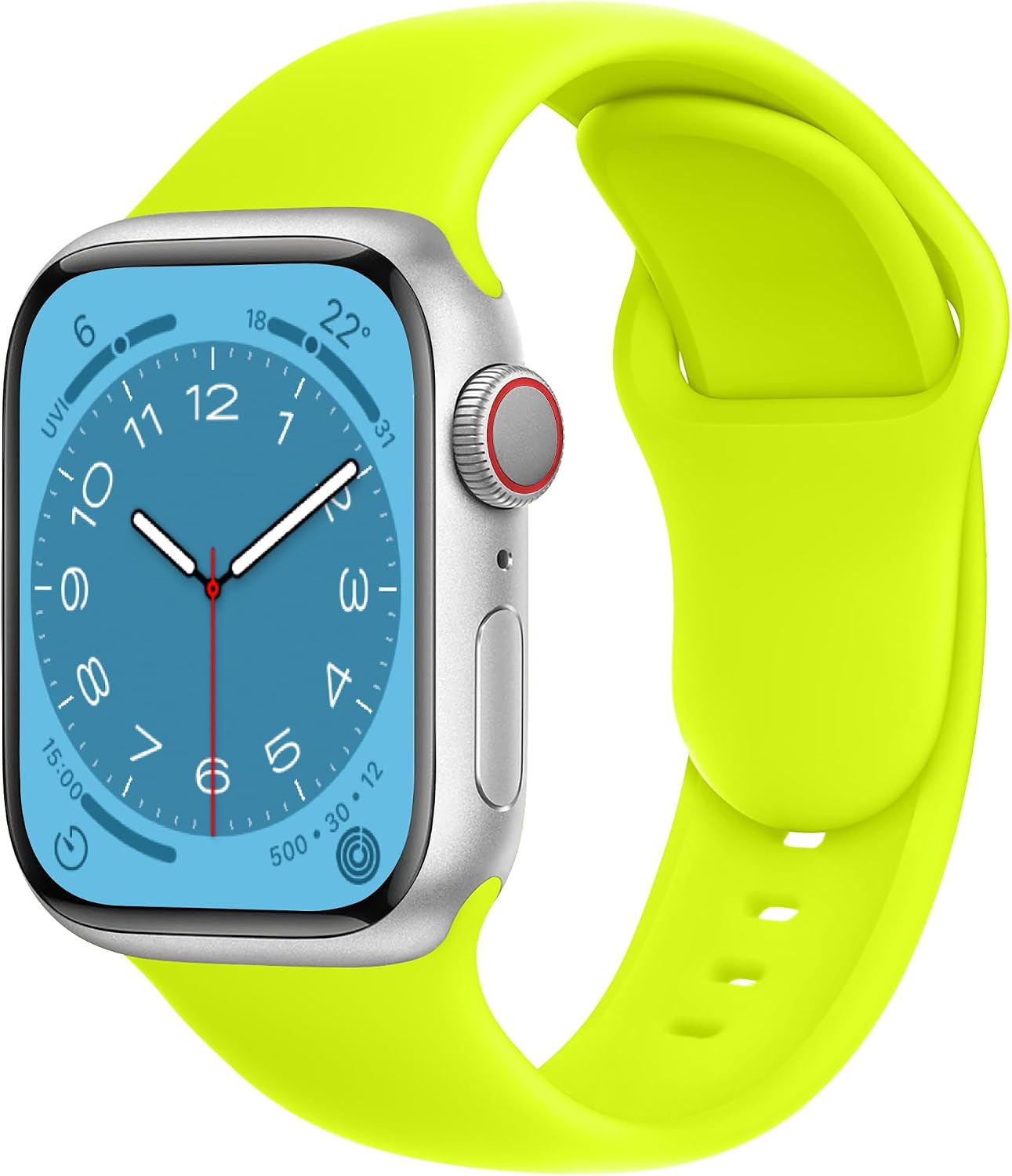 Detalle de ELETTRONEO SBC1 Silicone Apple Watch Strap – Fluorescent Yellow (Multiple Series & Sizes)