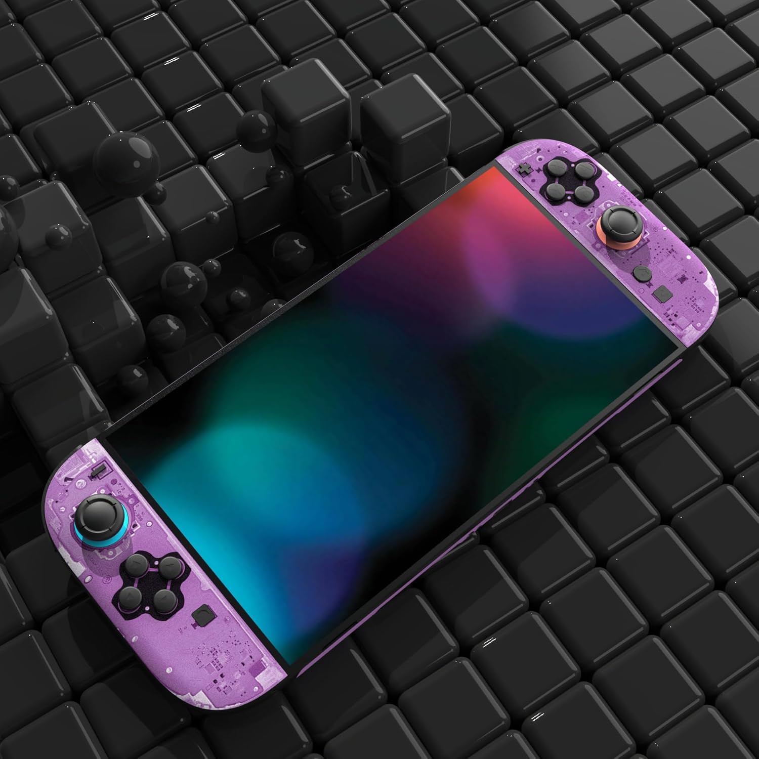 Thumbnail 4 de PlayVital Full Set Protective Skins for Nintendo Switch 2 Purple Tear Down