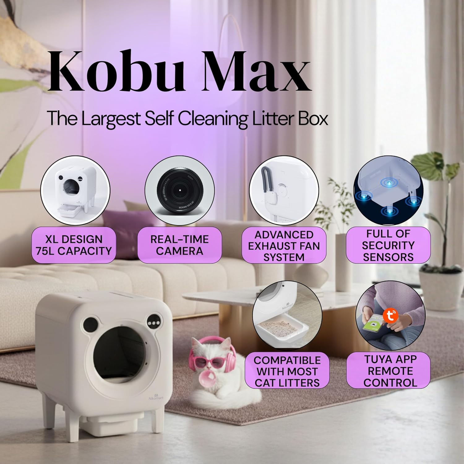 Thumbnail 1 de NIKOMART 75L Automatic Cat Litter Box