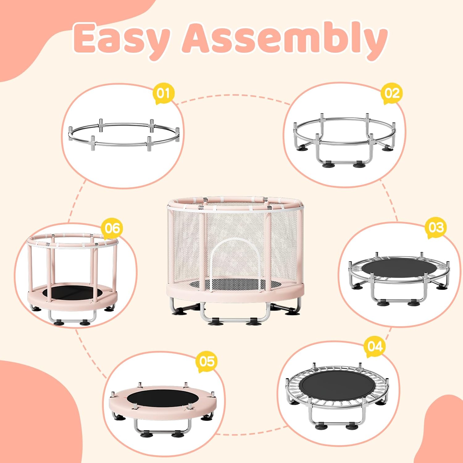 Thumbnail 6 de ZCMHAXJ 55" Trampoline for Kids — 440lbs Capacity, Indoor & Outdoor