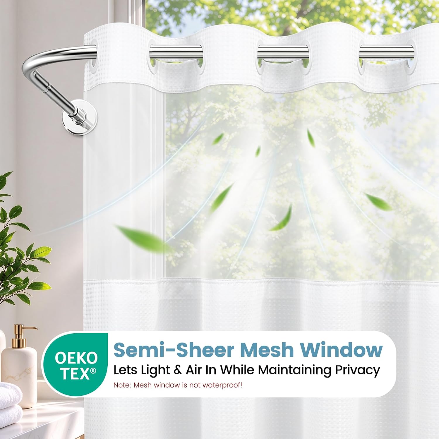 Thumbnail 1 de SORTTO Shower Curtain Set, 71x74