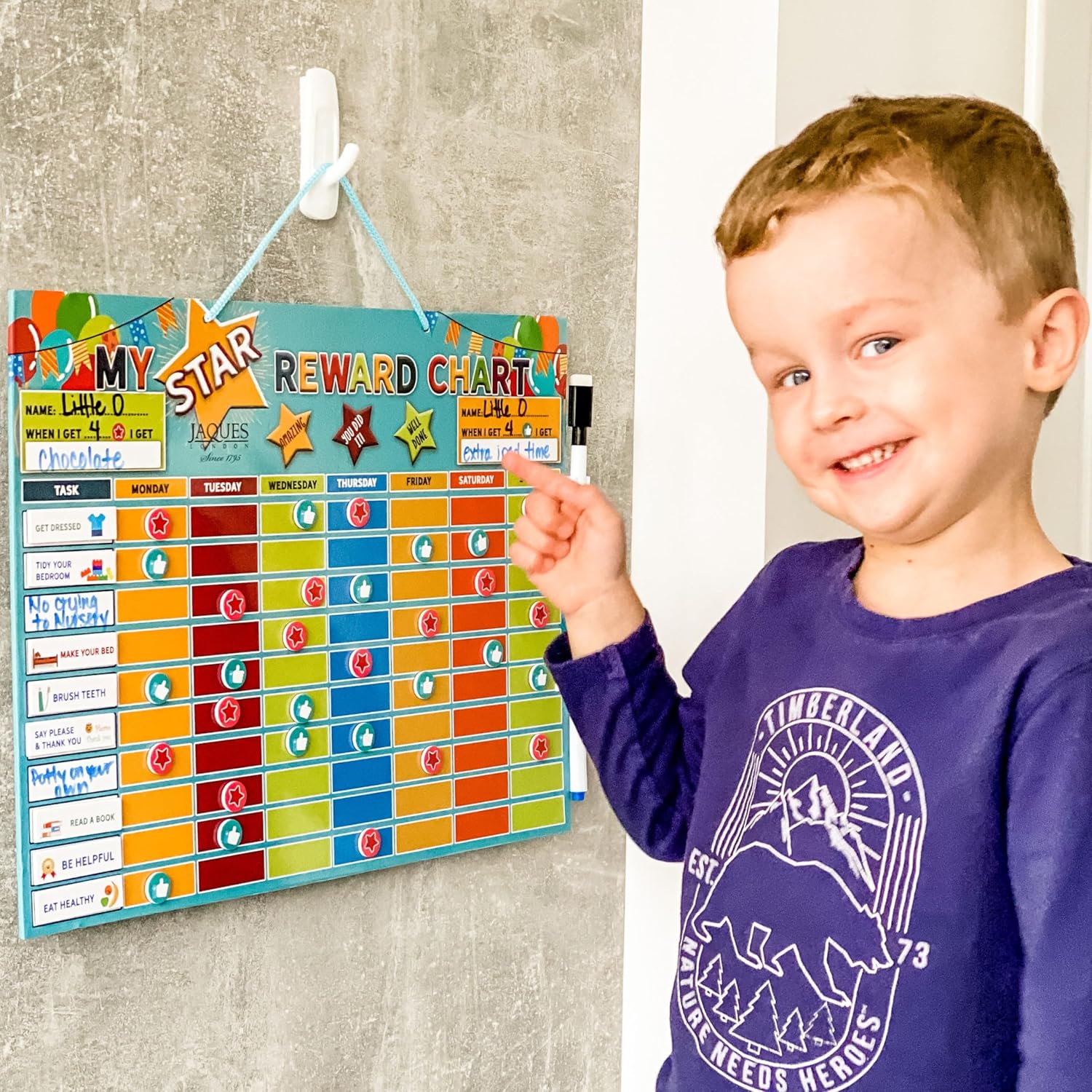Thumbnail 4 de Jaques of London Large Magnetic Reward Chart for 2 Kids 🎲