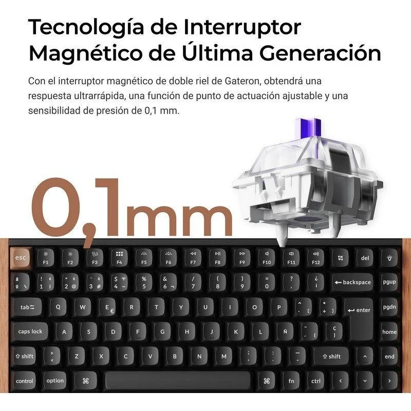 Detalle 2 de Keychron K2 HE magnético 75% inalámbrico