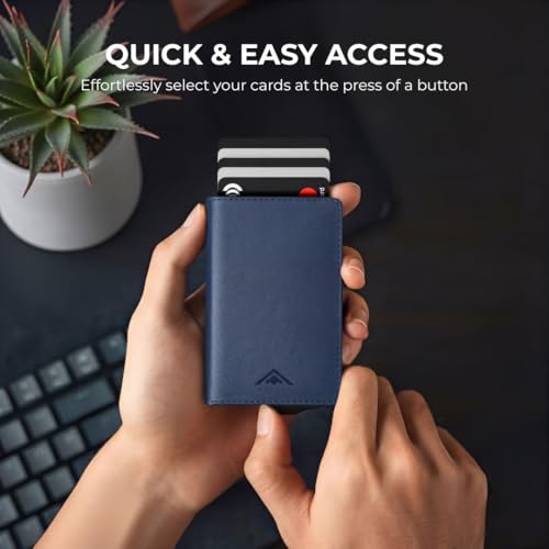 Detalle 2 de Stealth Wallet Blue Pop-Up RFID Card Holder