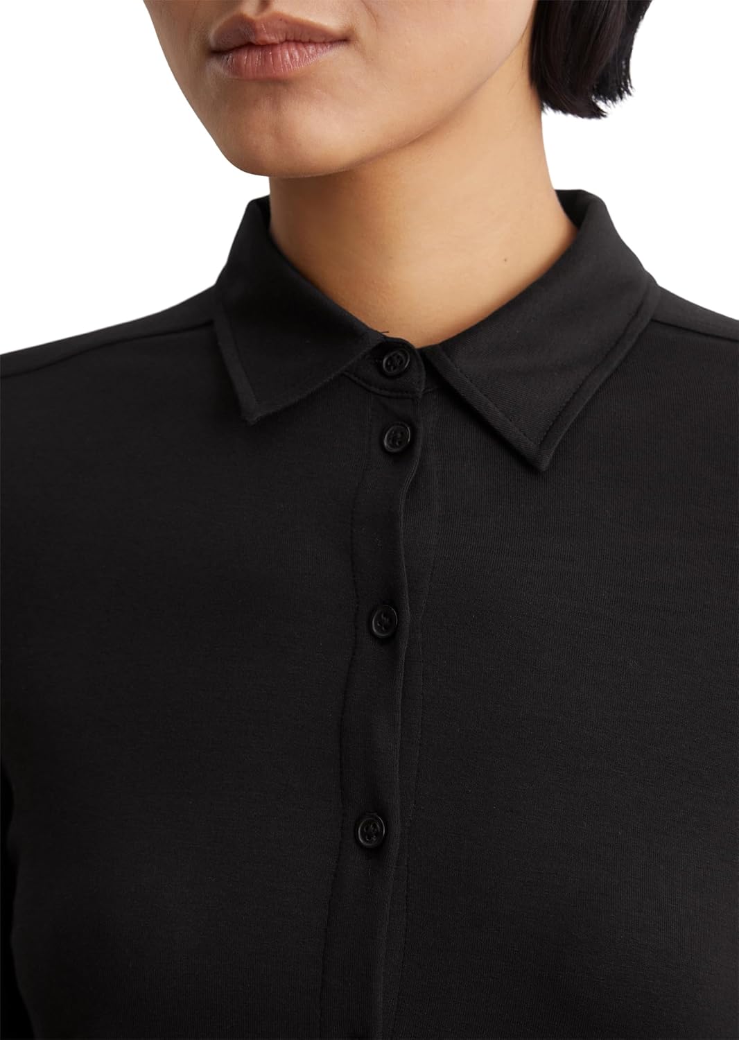 Thumbnail 3 de Marc O'Polo Damen Jerseybluse mit Stretch-Anteil und Spitzkragen