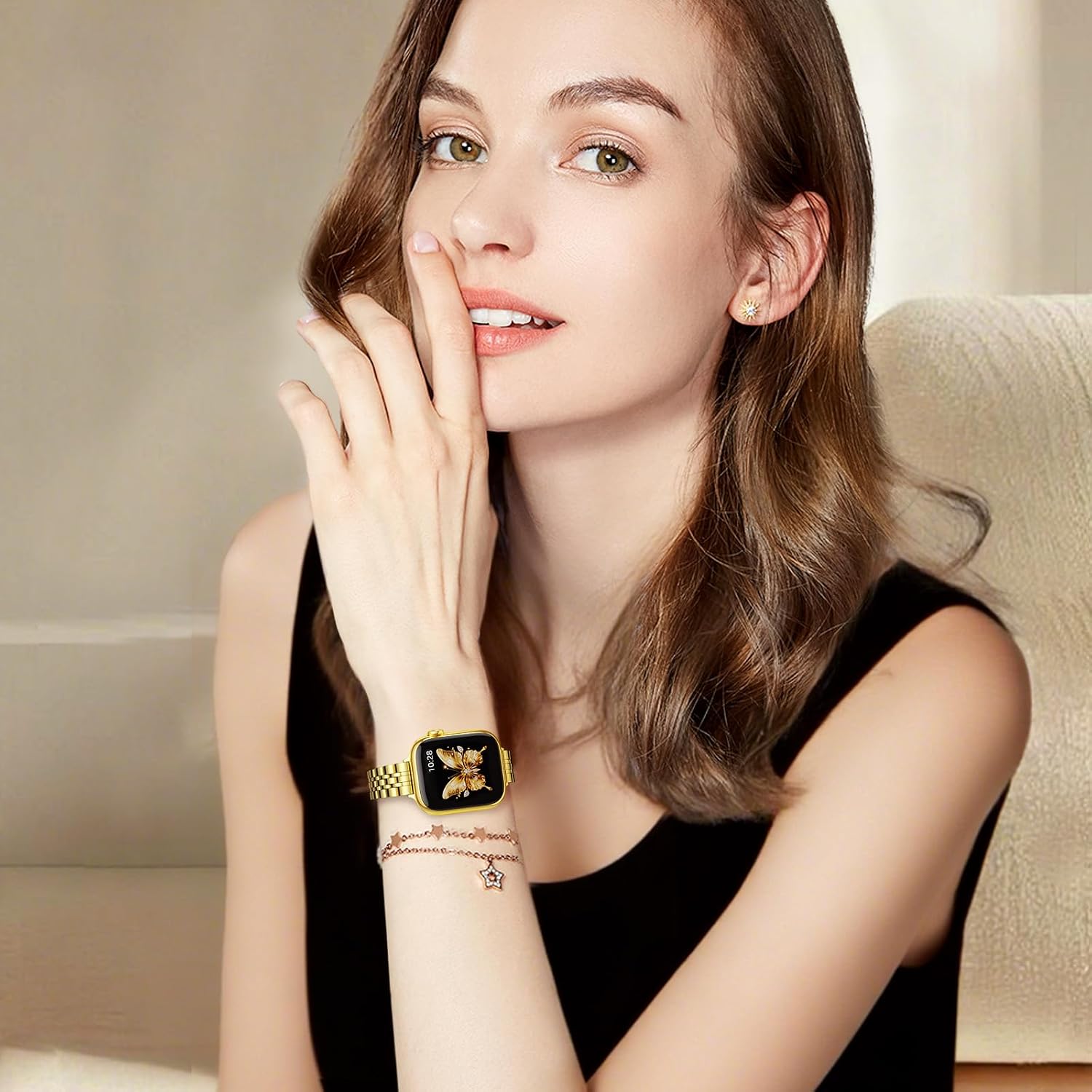 Detalle 2 de GEARYOU Slim Stainless Steel Apple Watch Strap 40/41/38/42mm — Gold
