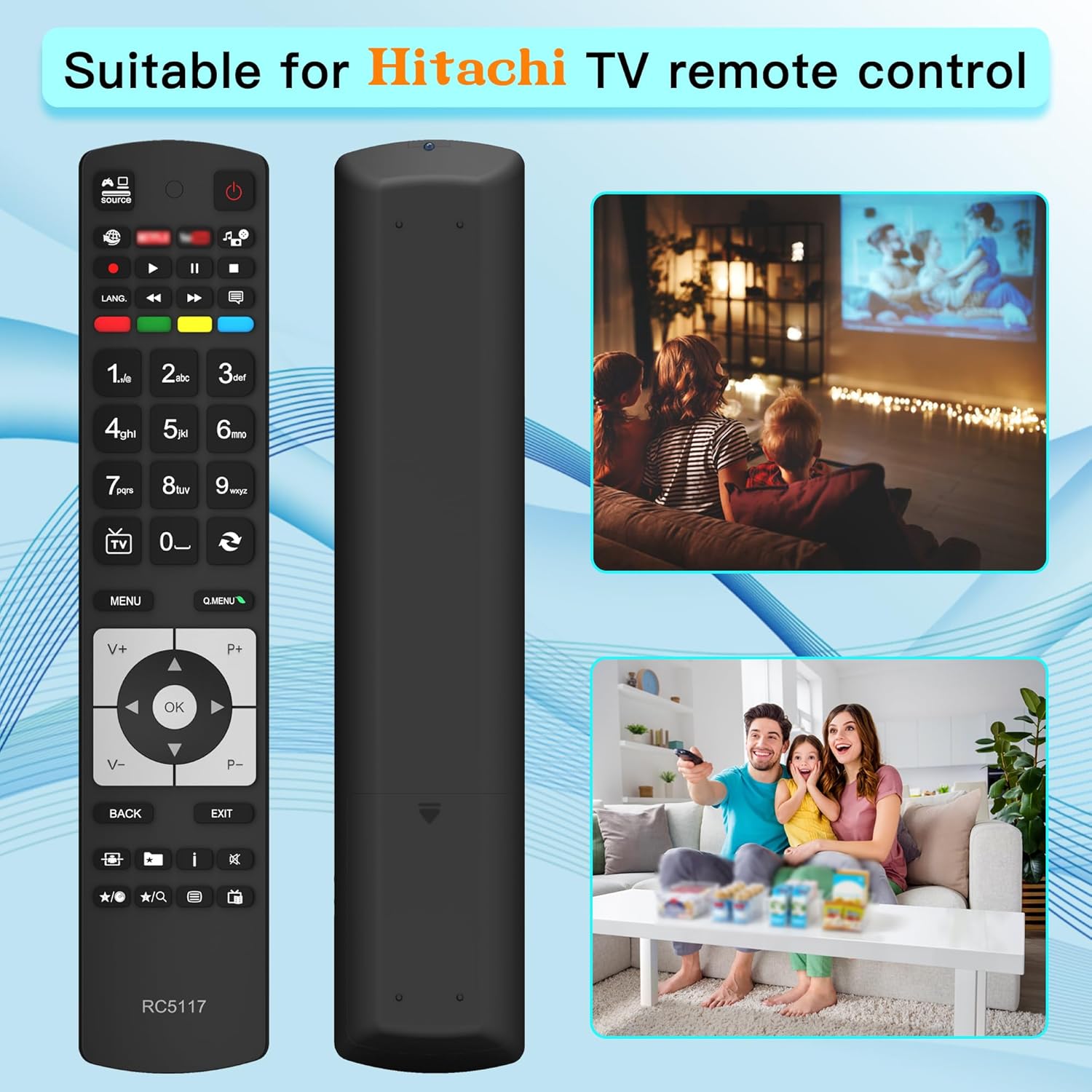 Detalle 2 de New RC5117 Replacement Hitachi TV Remote for Hitachi, Luxor, Bush, Digihome, Finlux, JVC – No Setup Required