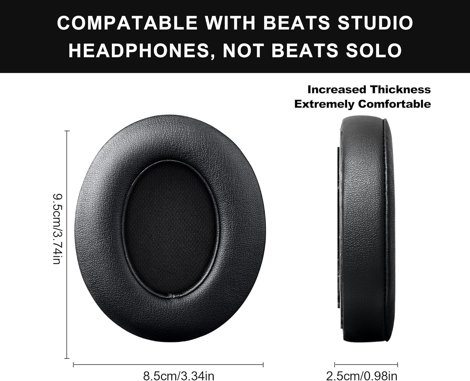 Thumbnail 4 de Link Dream Beats Studio 3 coussinets d’oreille de rechange (mousse à mémoire, noir)