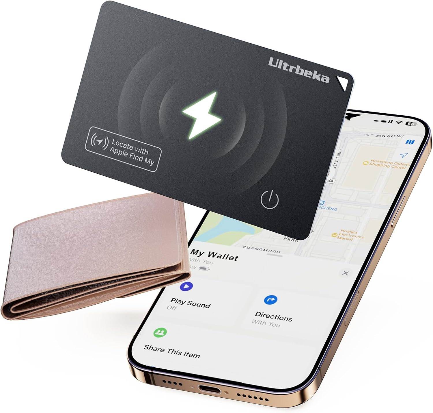 Detalle de Ultrbeka Ultra-Thin Wallet Tracker Card 0.07in