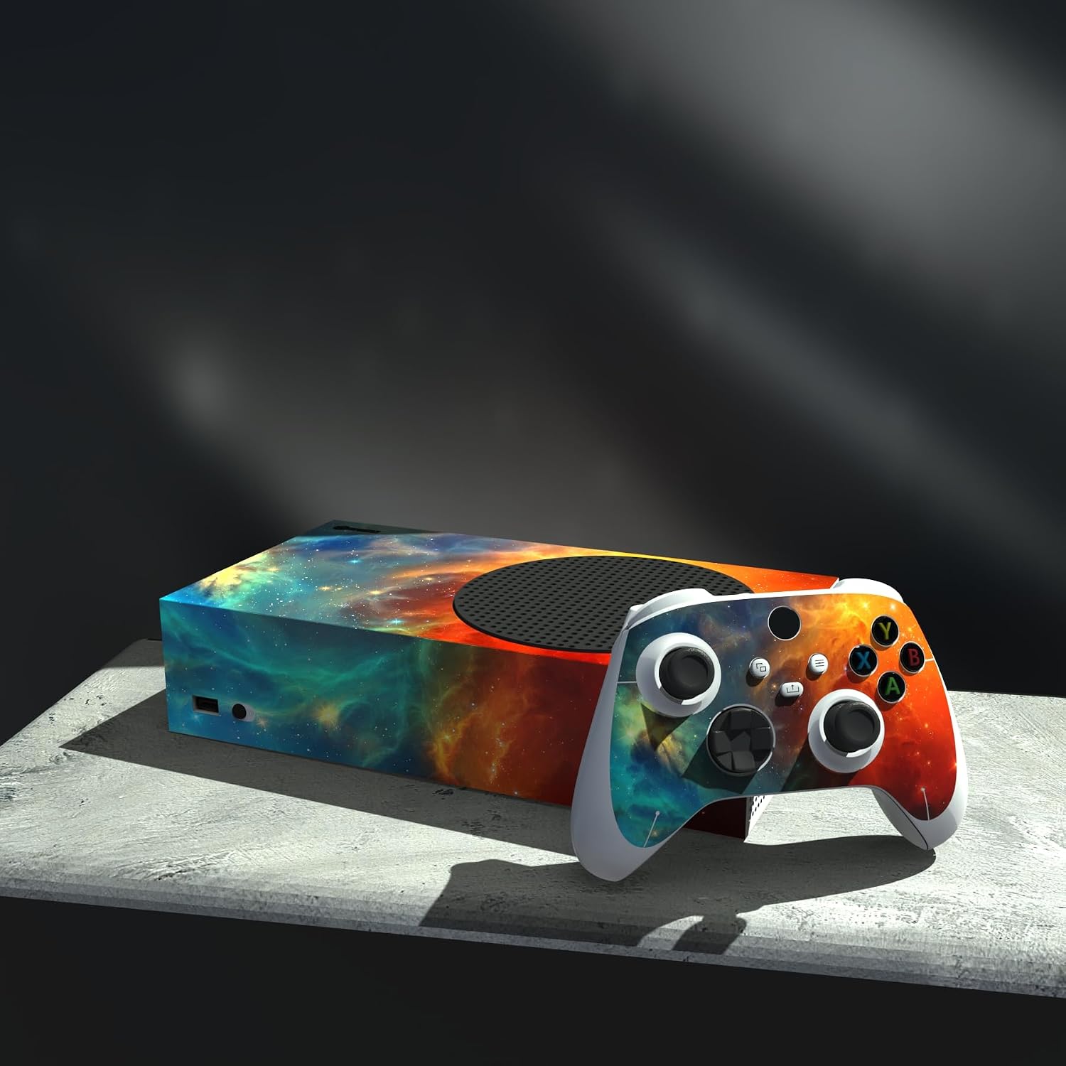 Detalle 2 de playvital Orange Star Universe vinyl skin for Xbox Series S
