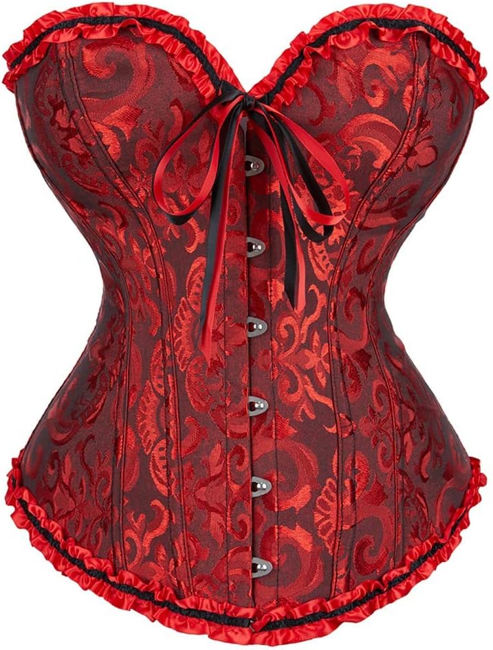 Detalle de SZIVYSHI G819 Black Corset Top for Women, Lace-Waist Push-Up Bodysuit