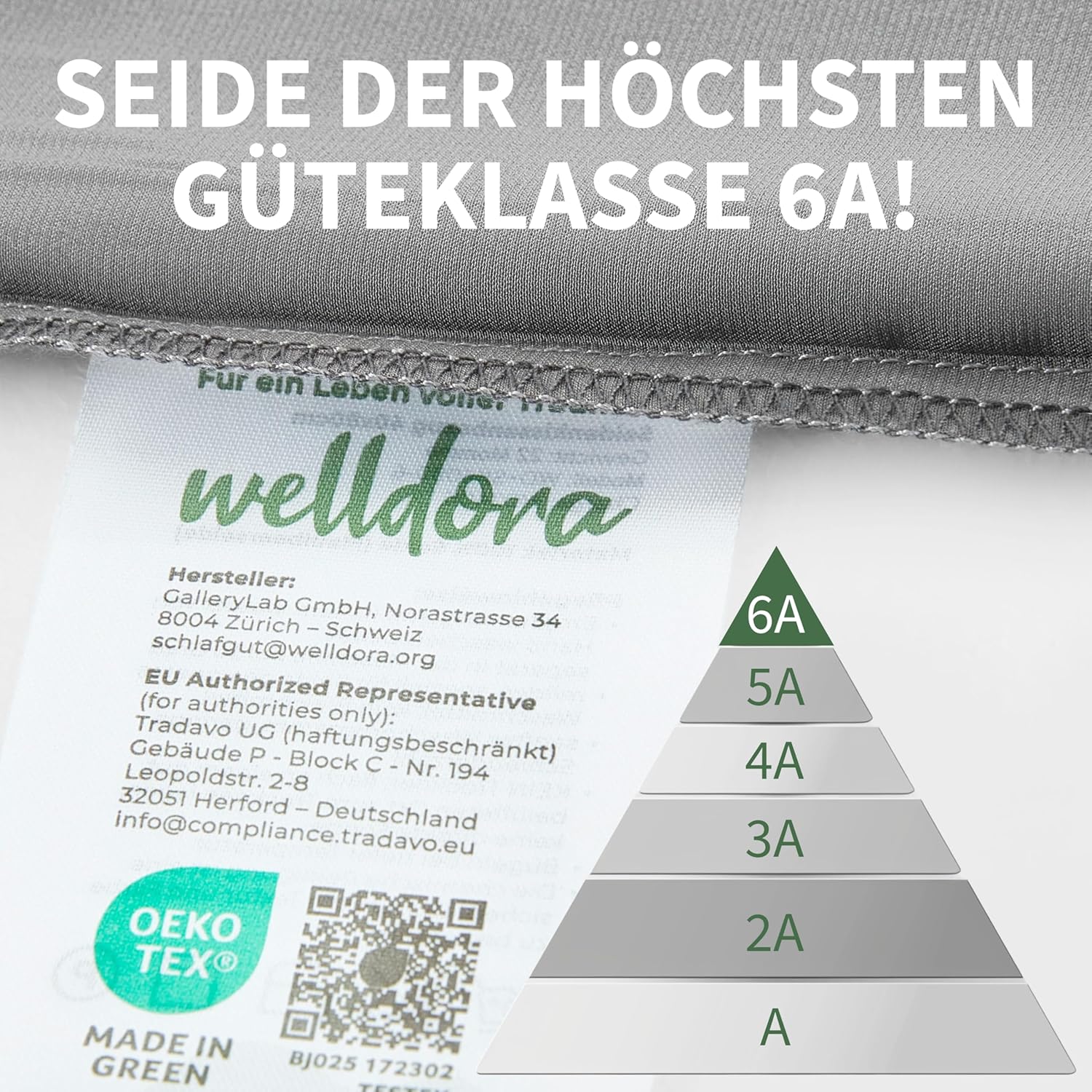 Thumbnail 2 de Welldora Seide-Kissenbezug 40x40 cm – 22 Momme, 6A Qualität, Zartrosa