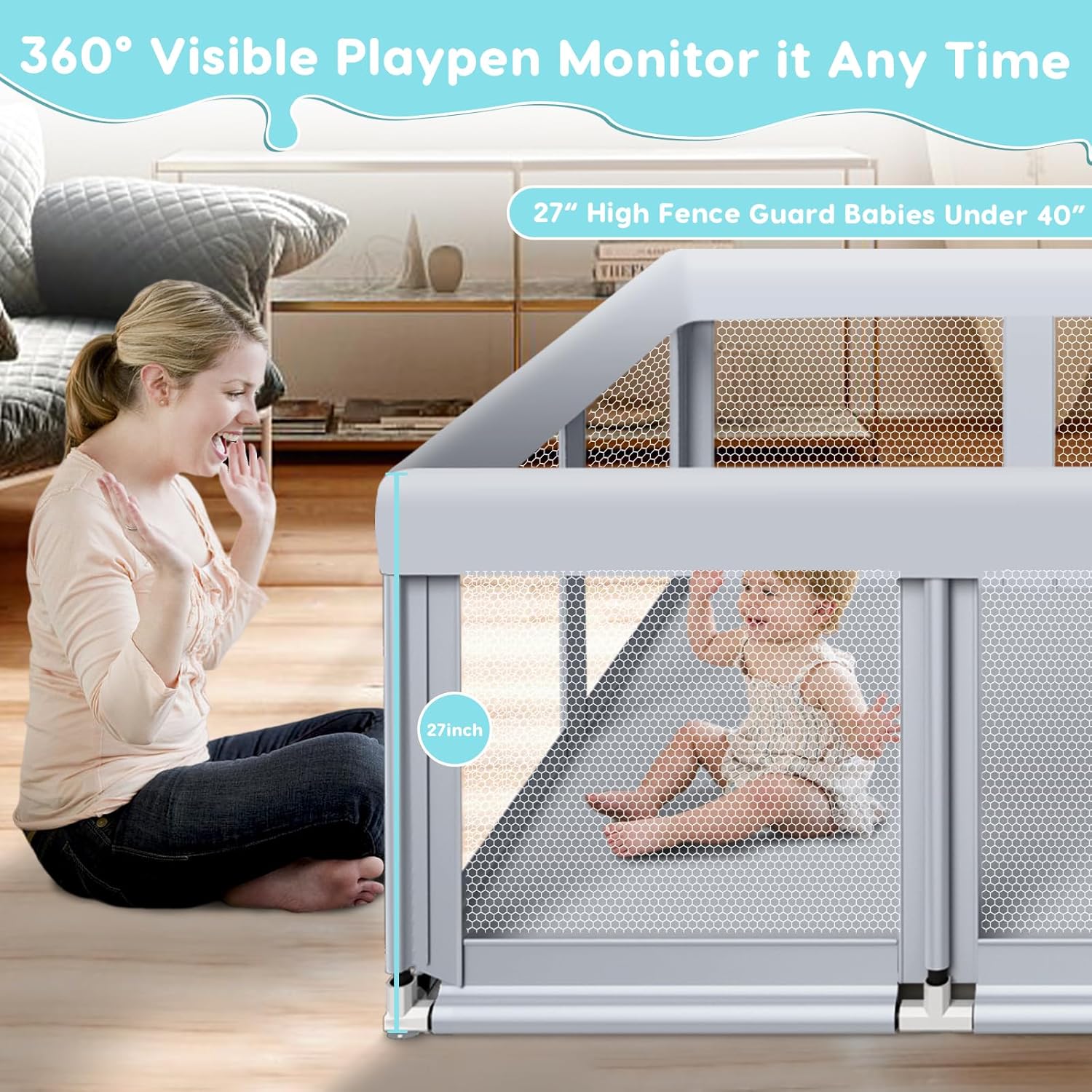 Detalle de Fshibila Baby Playpen 74" ×50"