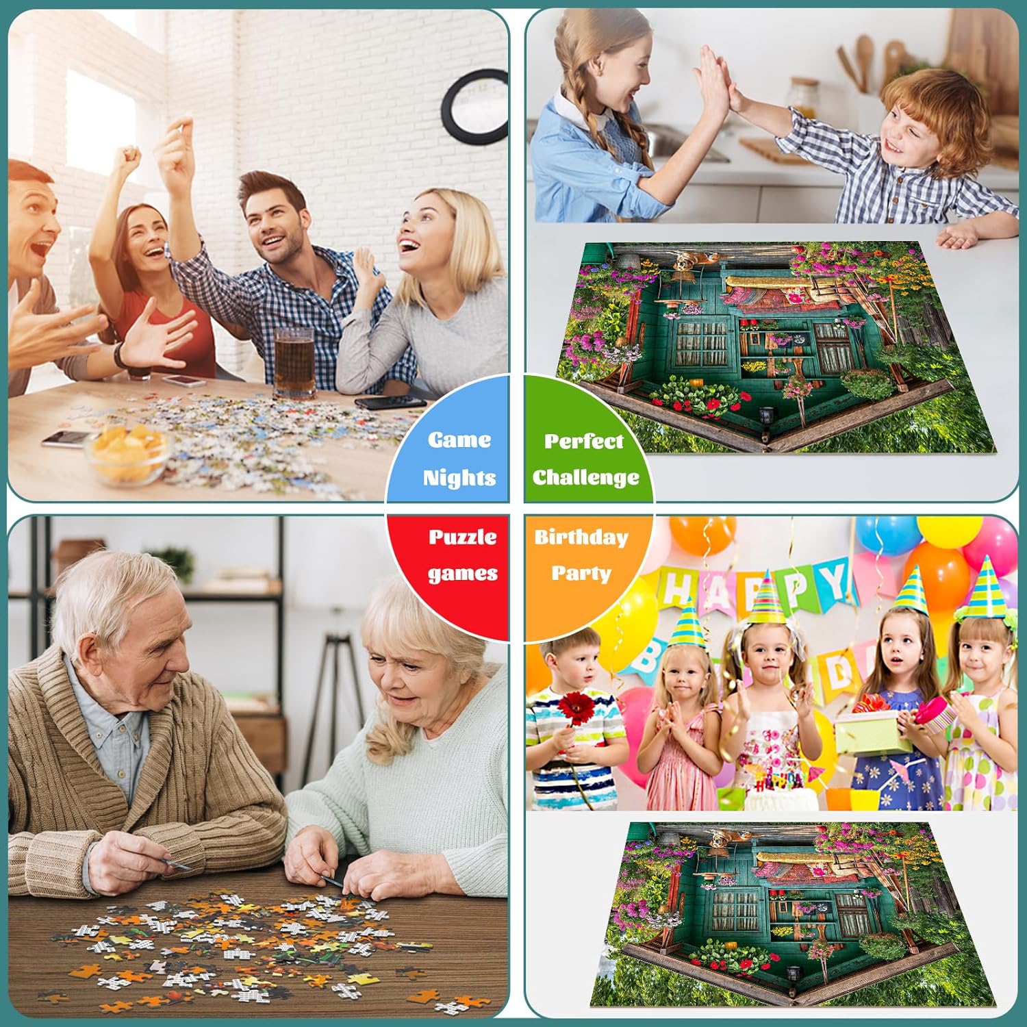Thumbnail 4 de Jigsaw Puzzles for Adults 1000 Pieces – House in the Garden puzzle (1000-piece set, recycled cardboard)