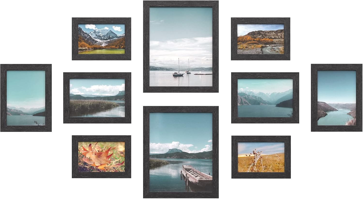Detalle de SONGMICS cadres photo noir d’encre RPF310H – lot de 10 (20 x 25 cm, 13 x 18 cm, 10 x 15 cm) en MDF