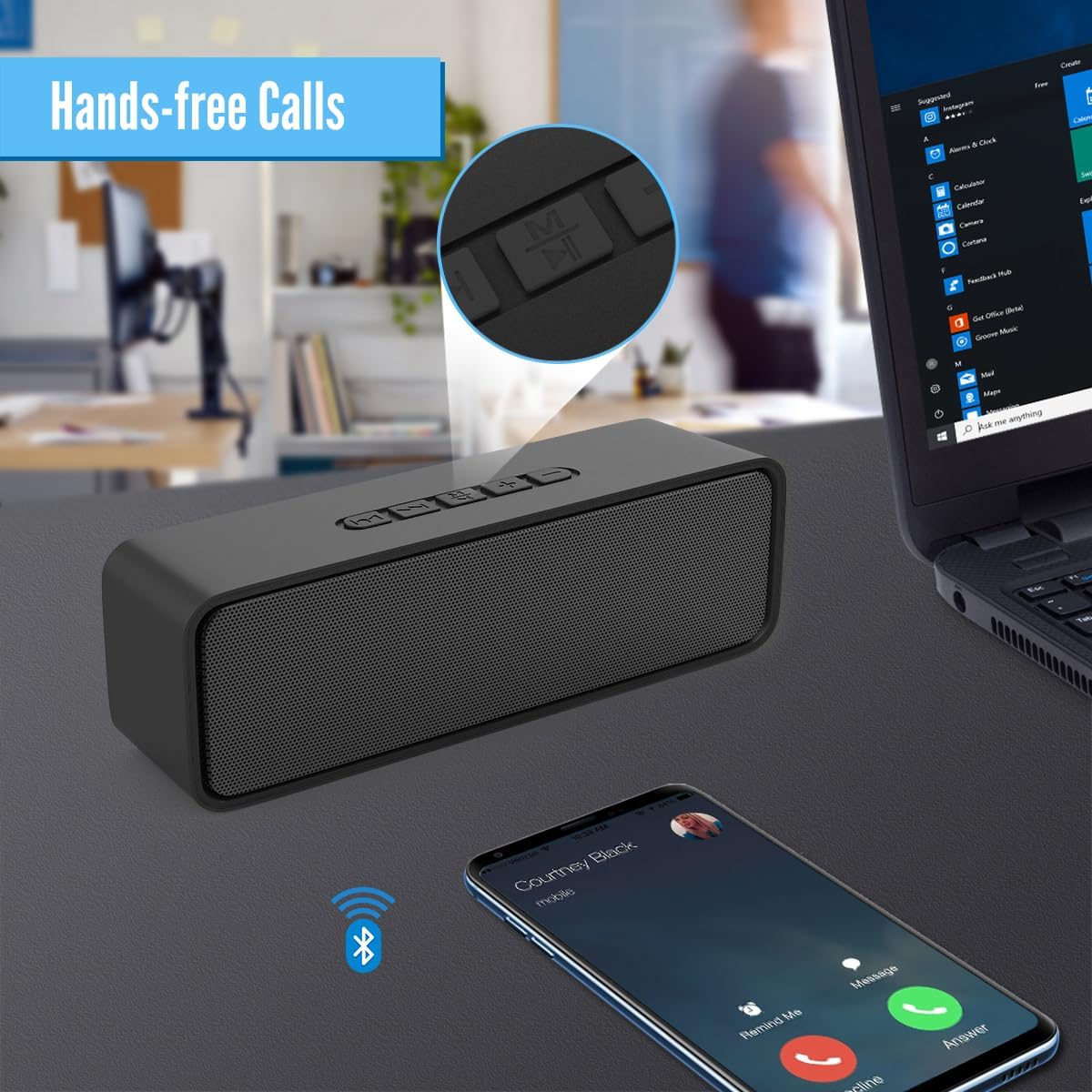 Thumbnail 5 de Kolaura Portable Wireless Speaker (2‑Pack) | Bluetooth 5.0, 12h Playtime, 1500mAh, FM Radio