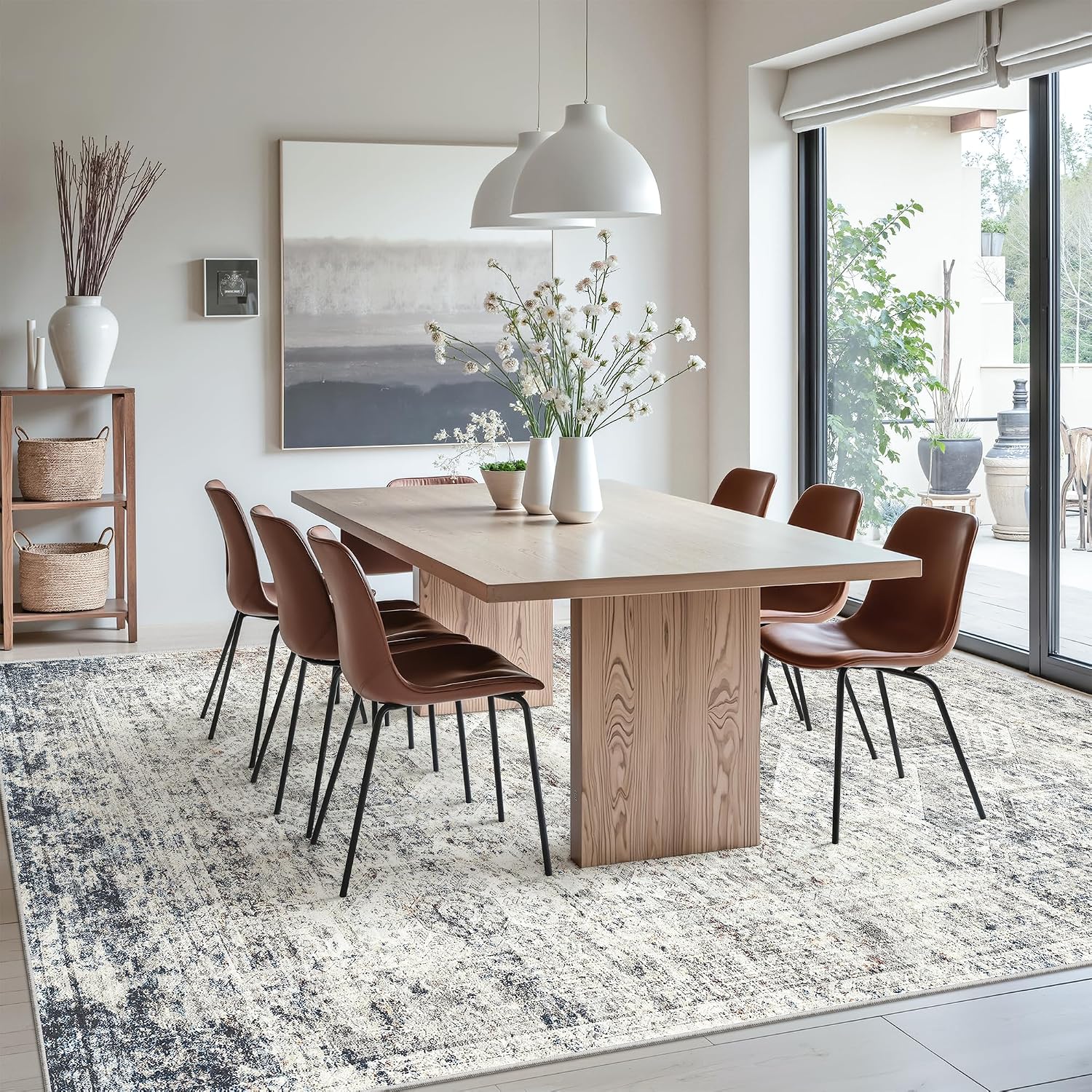 Detalle de Soalmost 8x10 washable area rug, non-slip