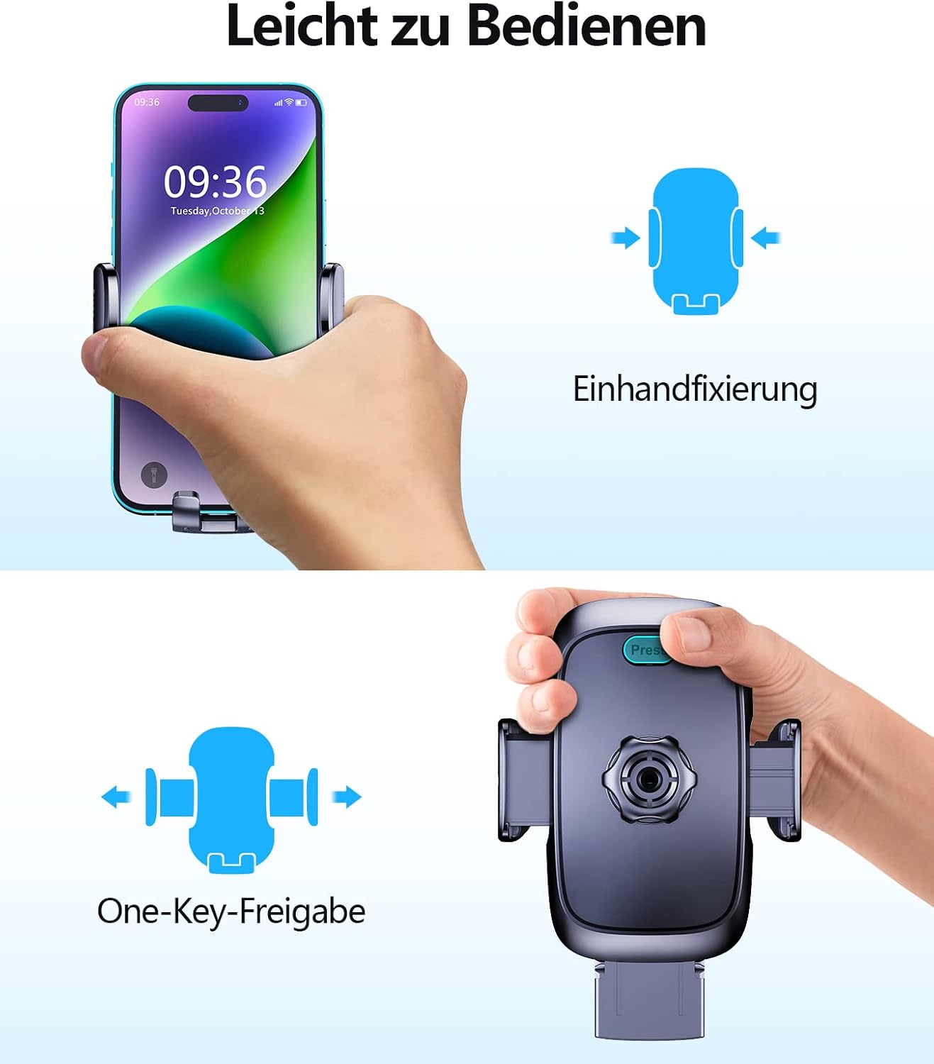 Detalle 2 de Glangeh Handyhalterung Auto Lüftung 360°