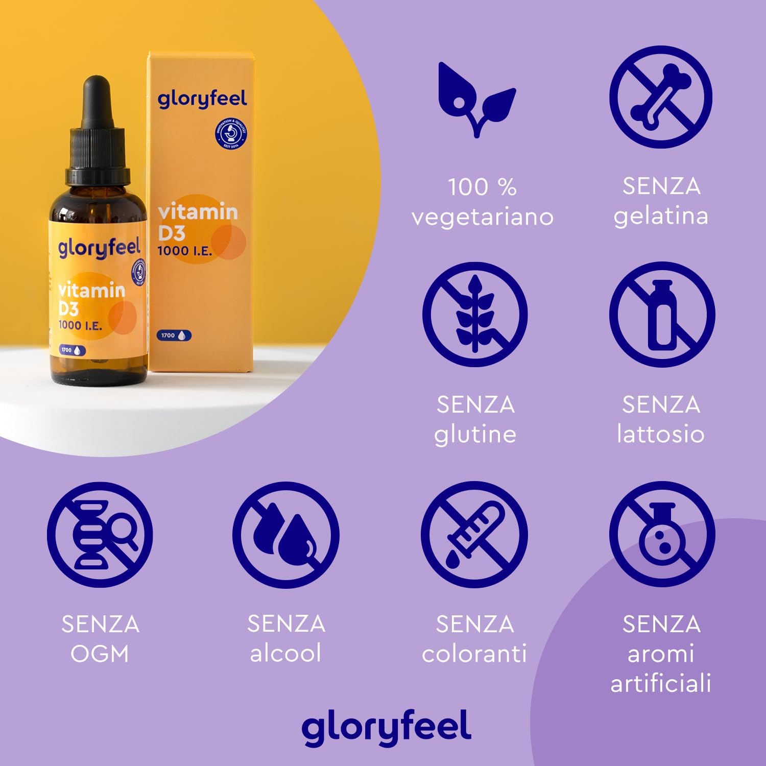 Detalle de Vitamina D3 1000 UI per goccia 50 ml (circa 1.700 gocce) Eletto Prodotto dell’Anno 2025