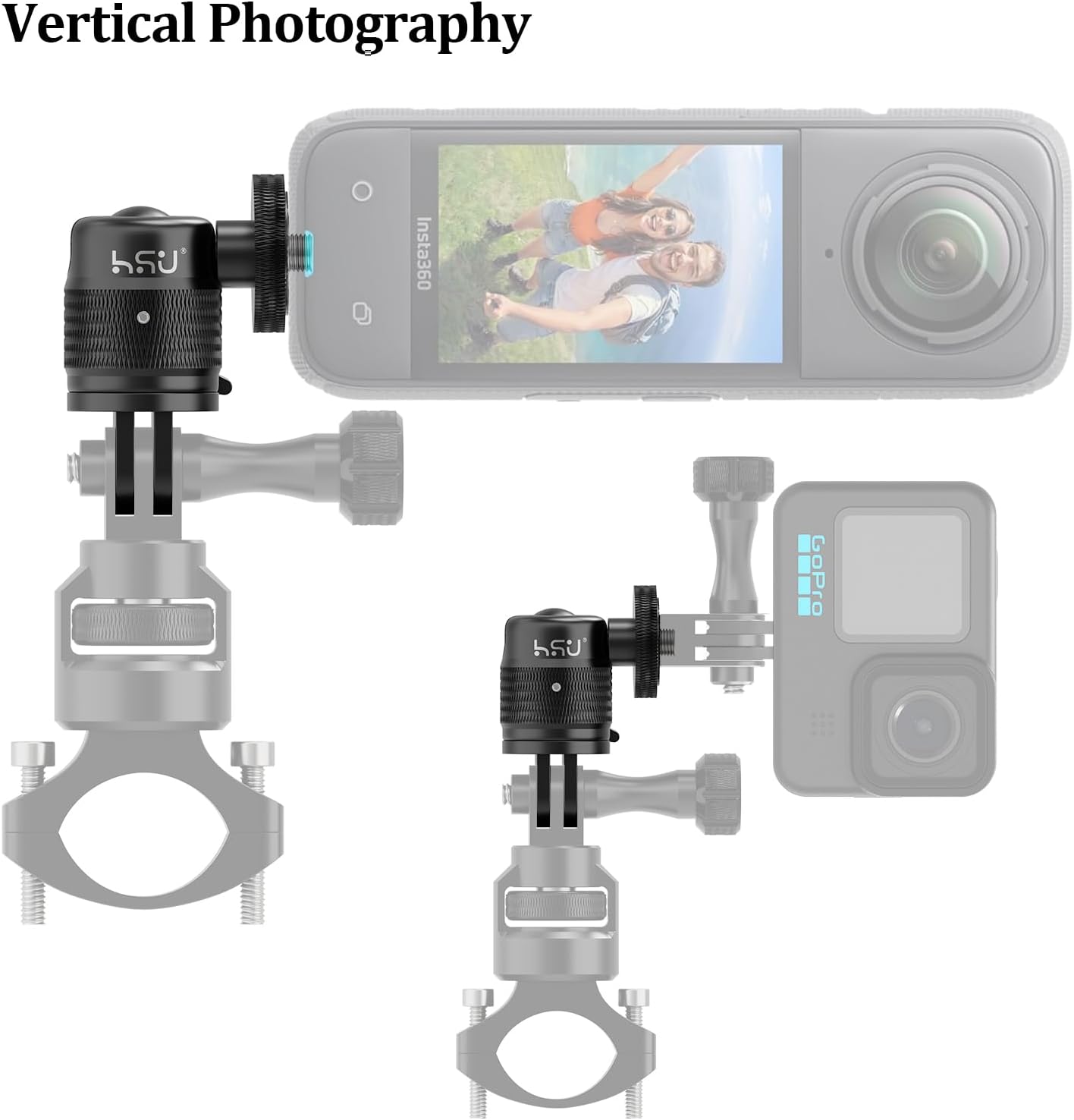 Thumbnail 2 de HSU 360 Degree Adjustable Aluminium Camera Adapter for Insta360 Action Cameras